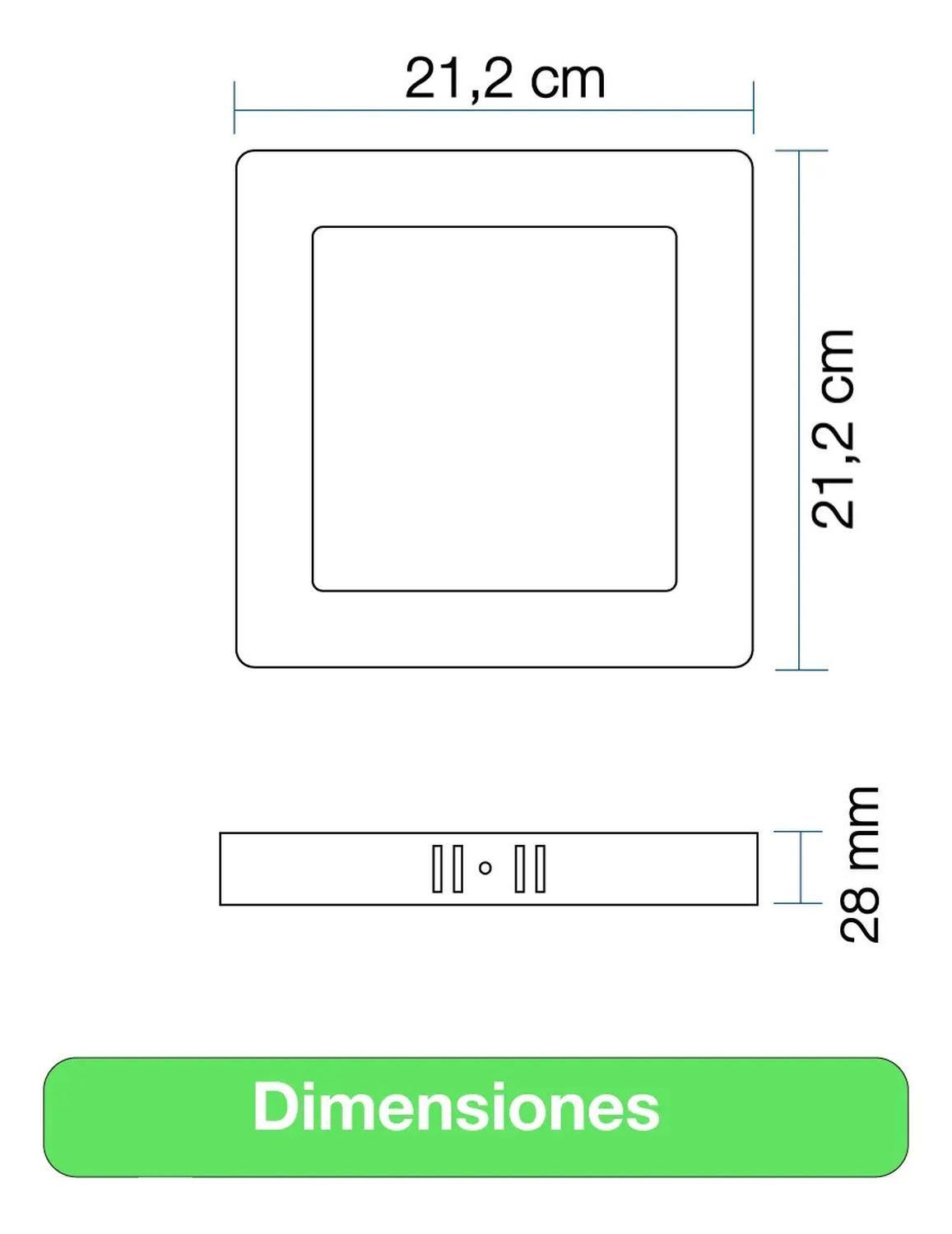 Pack 4 Panel Led Foco Plafón Backlite Sob Cuadrado 18w 6500k Blanco-5