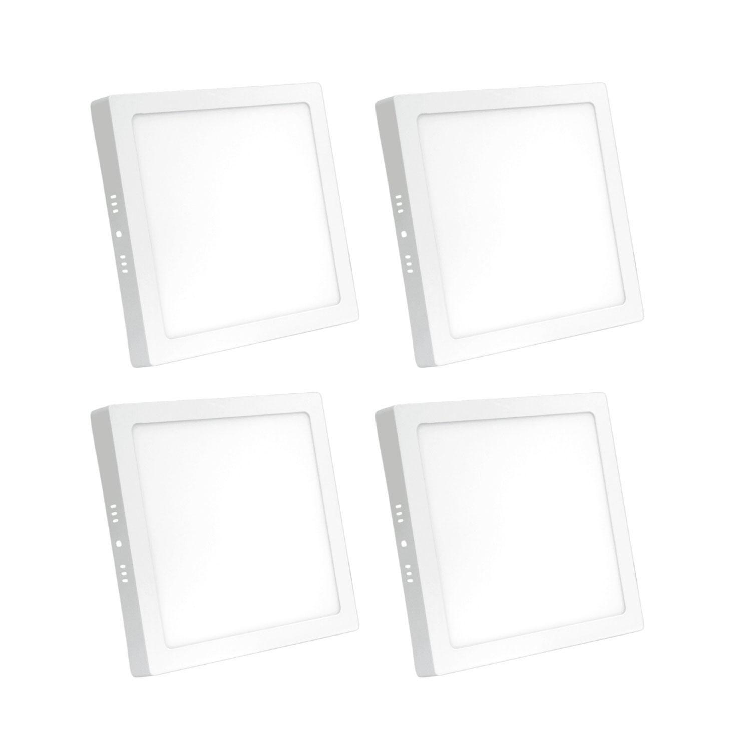 Pack 4 Panel Led Foco Plafón Backlite Sob Cuadrado 18w 6500k Blanco-0
