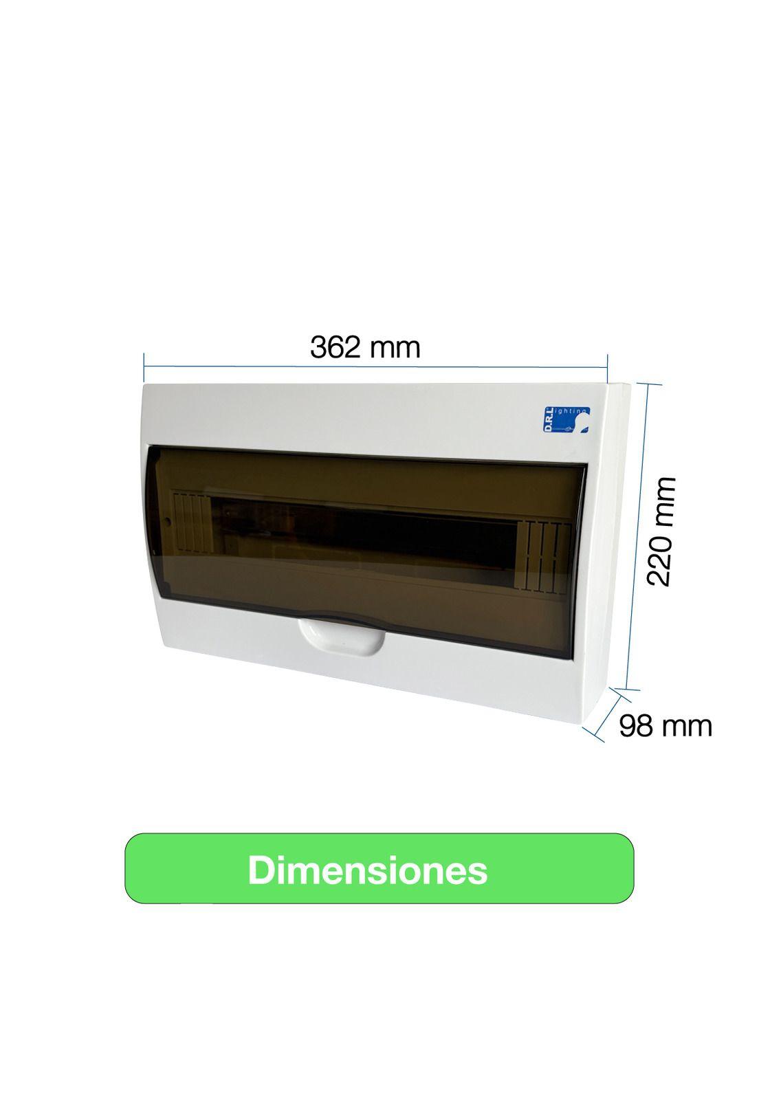Tablero Eléctrico Sobreponer Drl 18 Modulos Tapa Clara Sec-5