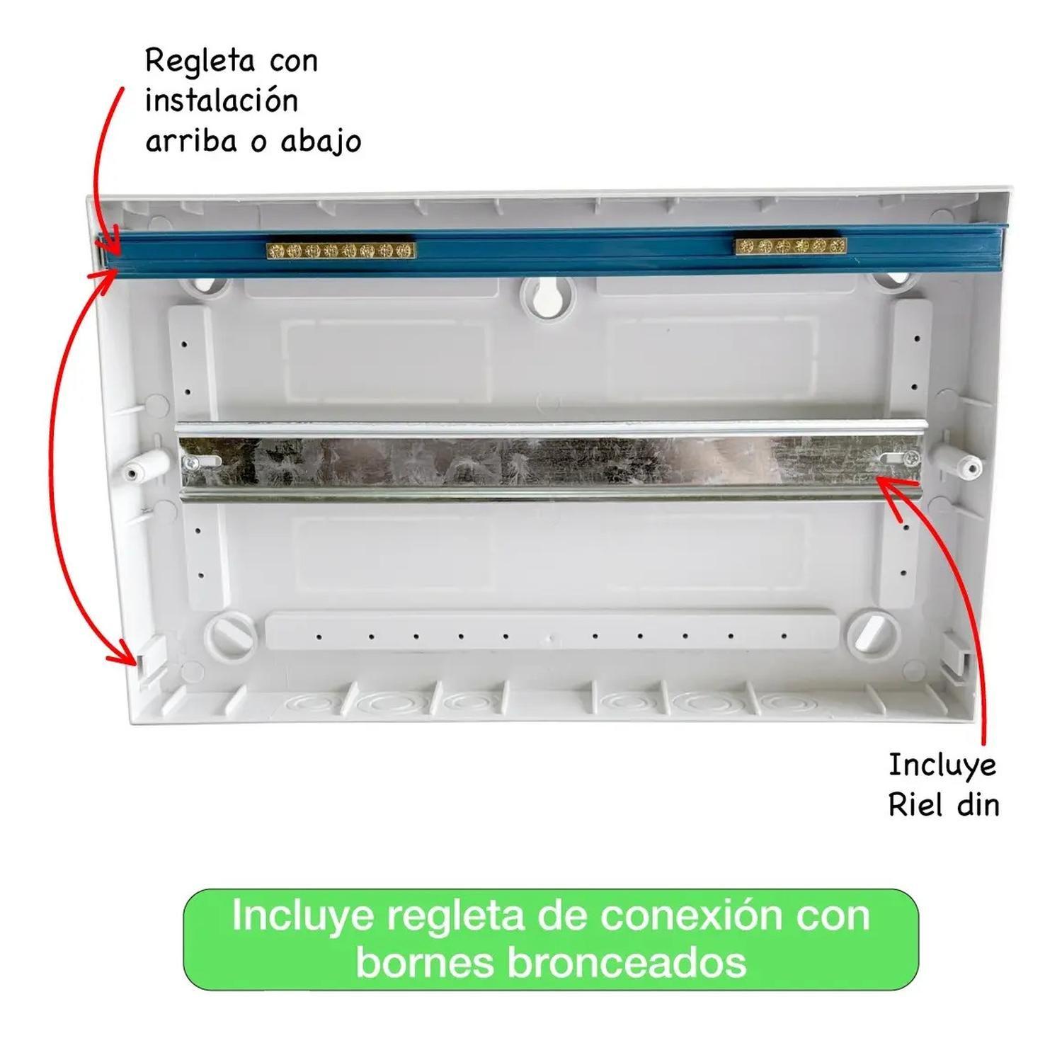 Tablero Eléctrico Sobreponer Drl 18 Modulos Tapa Clara Sec-4