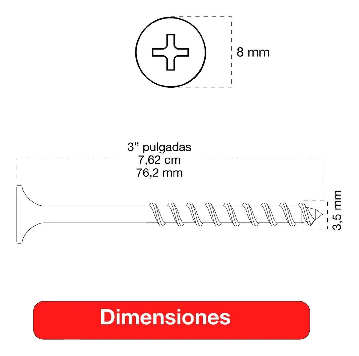 5 Cajas Tornillo Volcanita Wisefix P/fina Zincado 8x3 500u-3