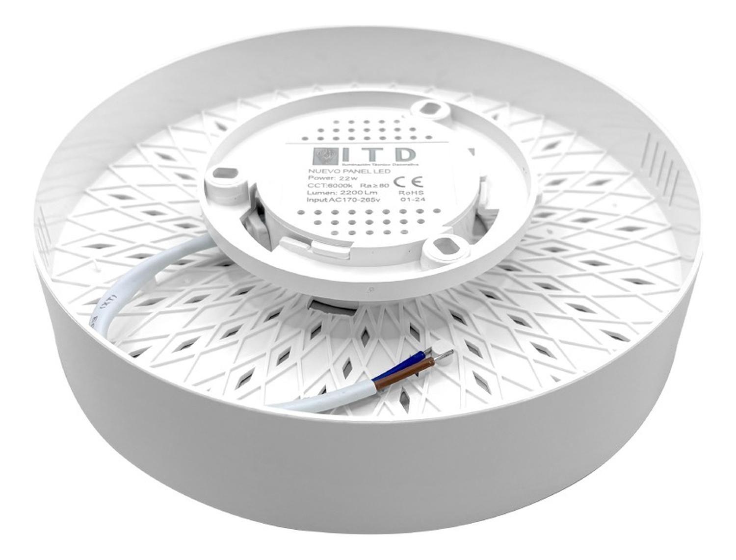 Pack 4 Plafon Panel Led Redondo Sob Itd Decorativo 22w 6000k-2