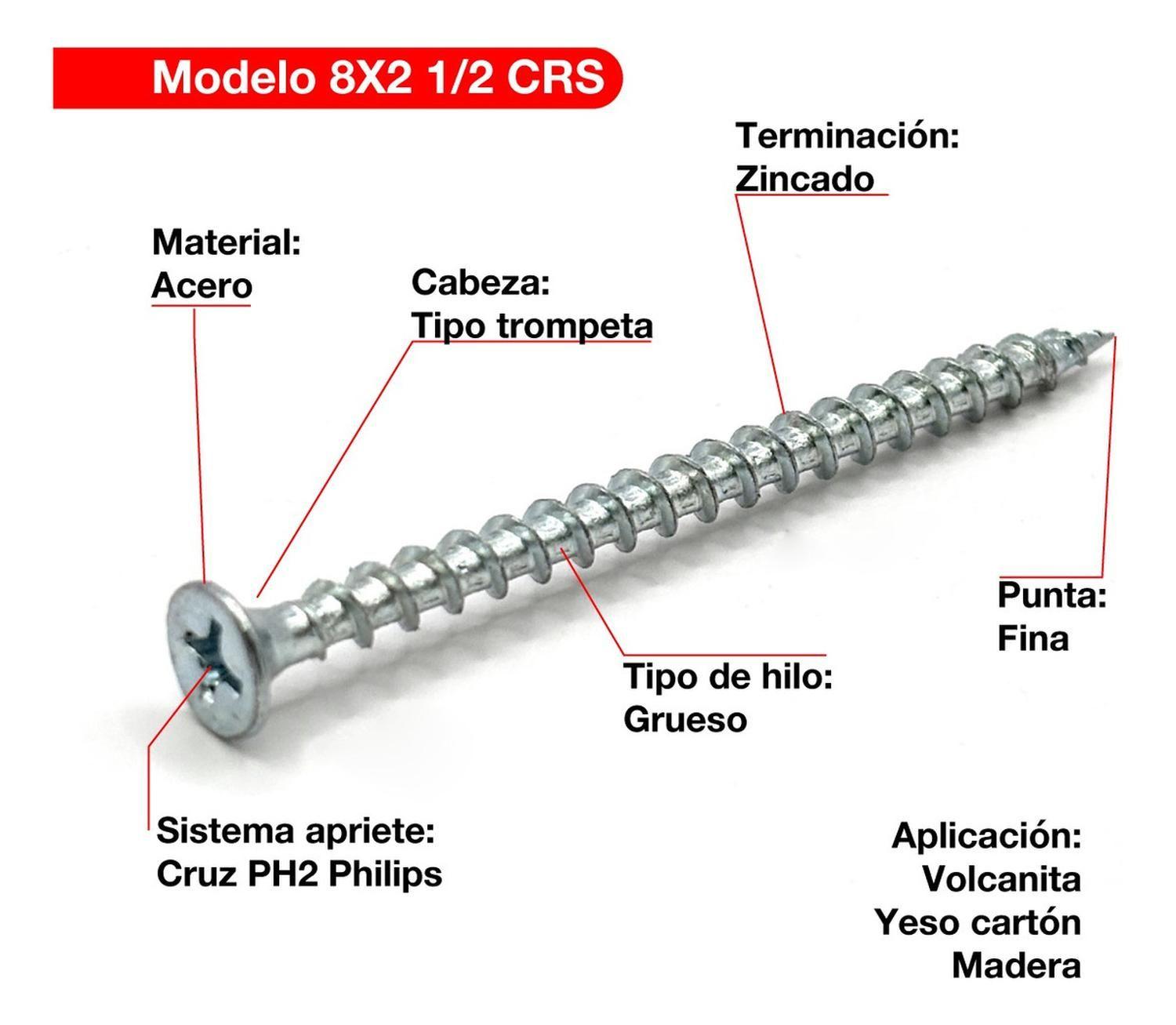 5 Caja Tornillo Volcanit Wisefix P/fina Zincado 8x2 1/2 500u-1
