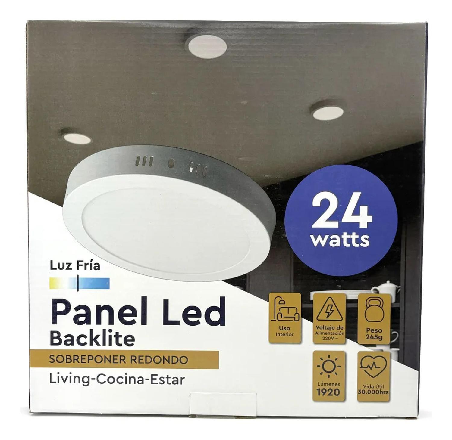 Pack 4 Panel Led Foco Plafón Backlite Sob Redondo 24w 6500k Blanco-2