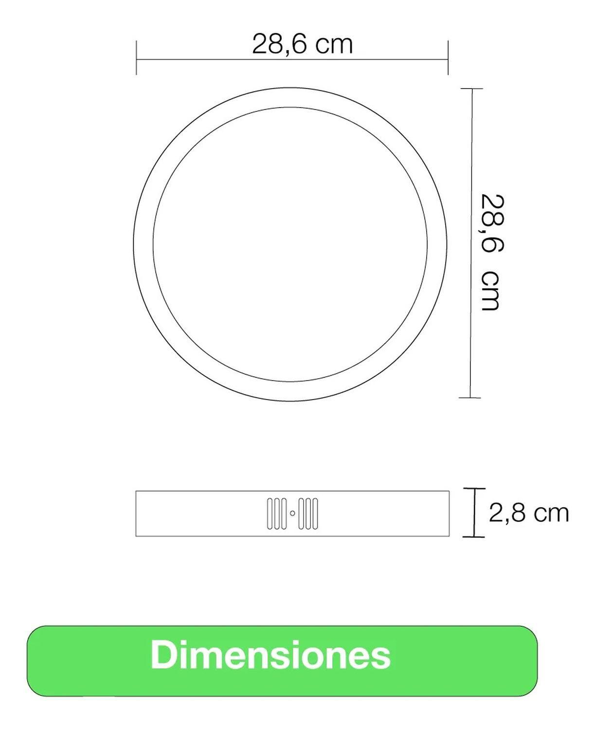 Pack 4 Panel Led Foco Plafón Backlite Sob Redondo 24w 6500k Blanco-5