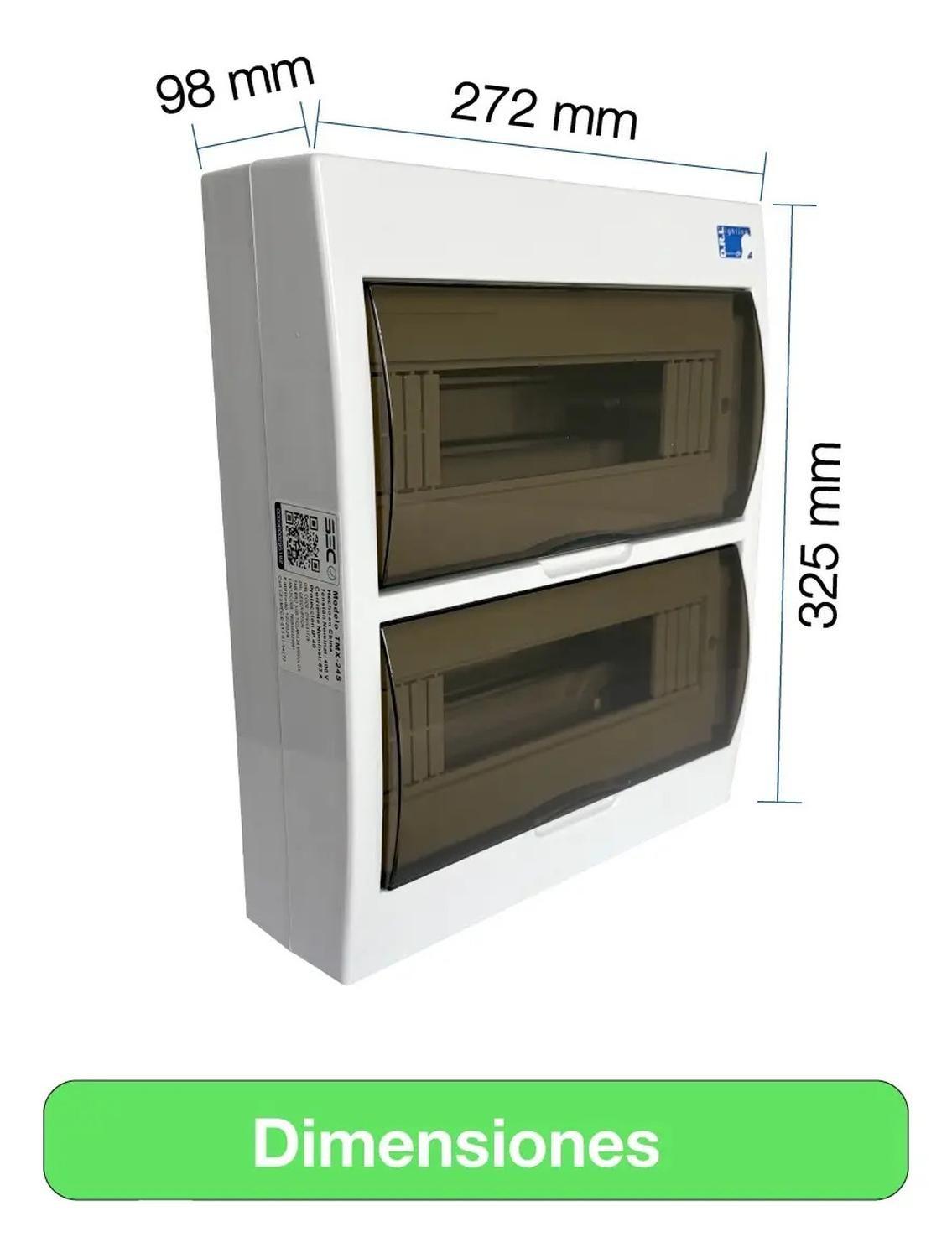 Tablero Eléctrico Sobreponer Drl 24 Modulos Tapa Clara Sec-5