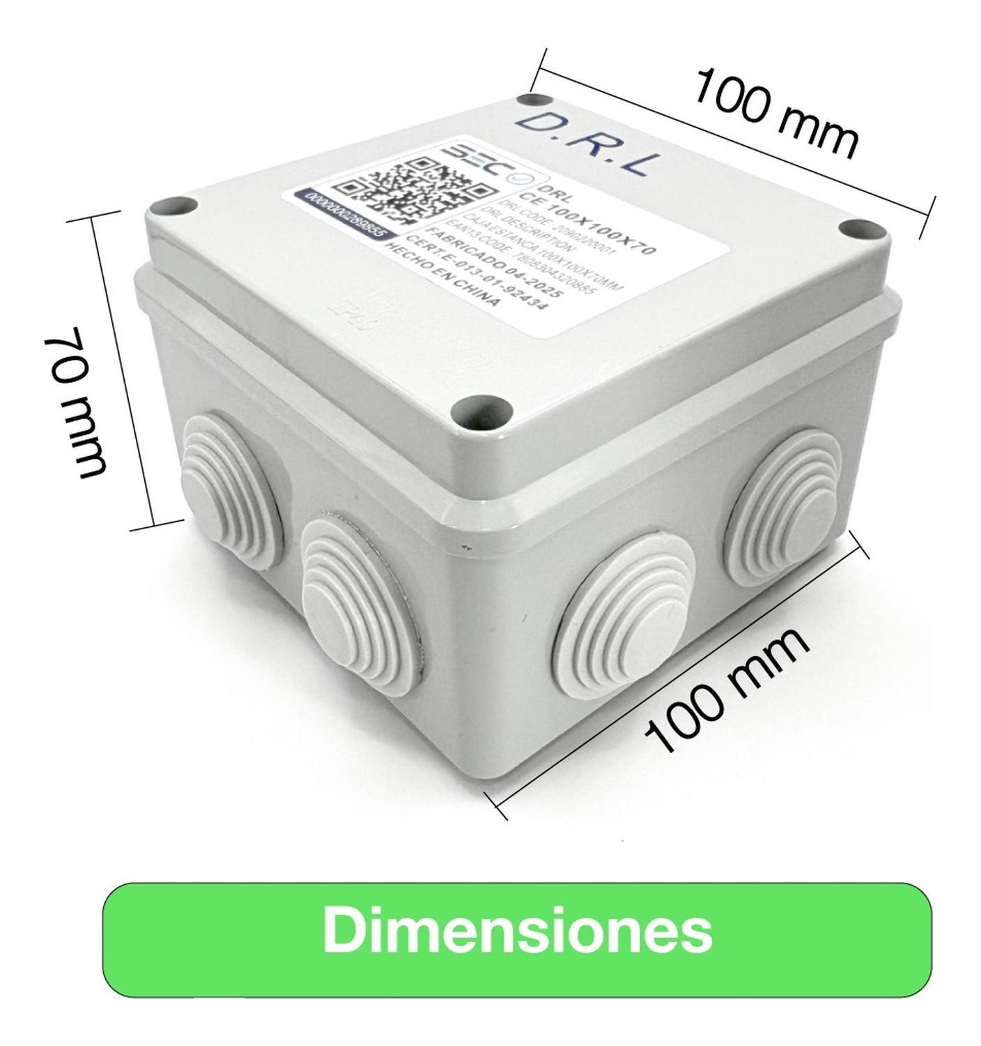 Pack 6 Caja Estanca Derivación Ip40 100x100x70mm Conos Sec Gris-6