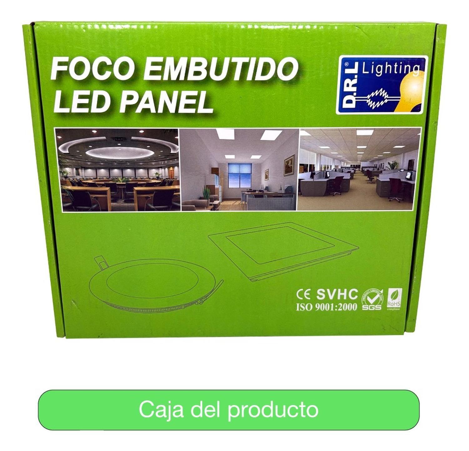 Panel Led Foco Empotrado Redondo 12w Profesional C/enchufe Blanco-2
