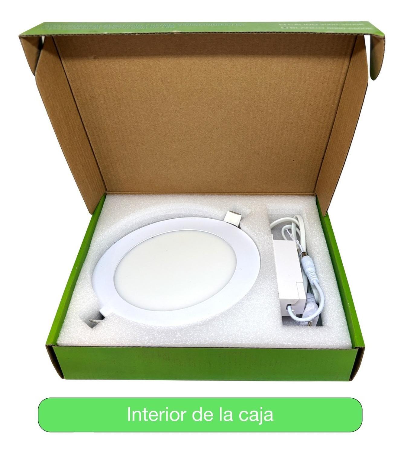 Panel Led Foco Empotrado Redondo 12w Profesional C/enchufe Blanco-3