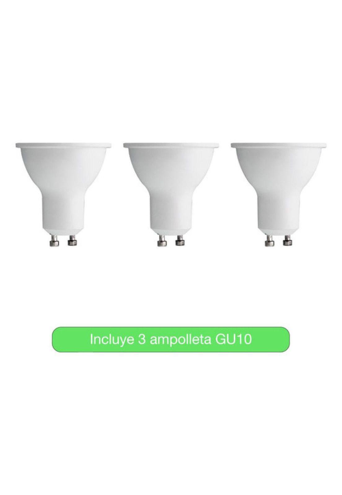 Foco Apliqué Led 3x4w Luz Calida Blanco Metal (con Gu10) Blanco-5