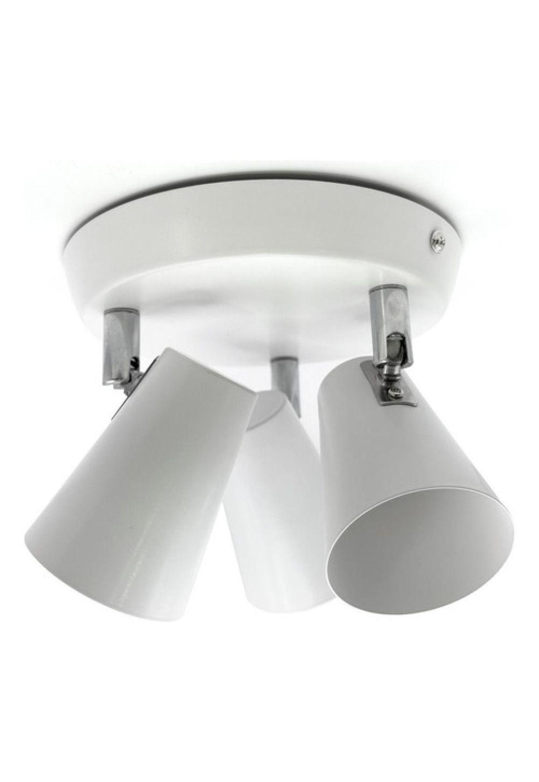 Foco Apliqué Led 3x4w Luz Calida Blanco Metal (con Gu10) Blanco-9