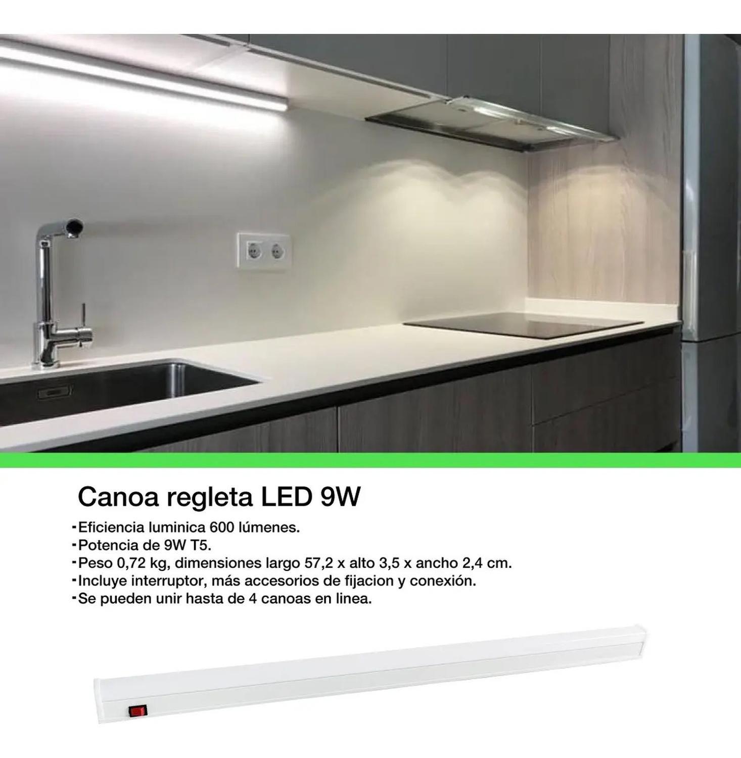 Canoa Regleta Led 9w T5 60cm Interruptor On/off 6500k-2