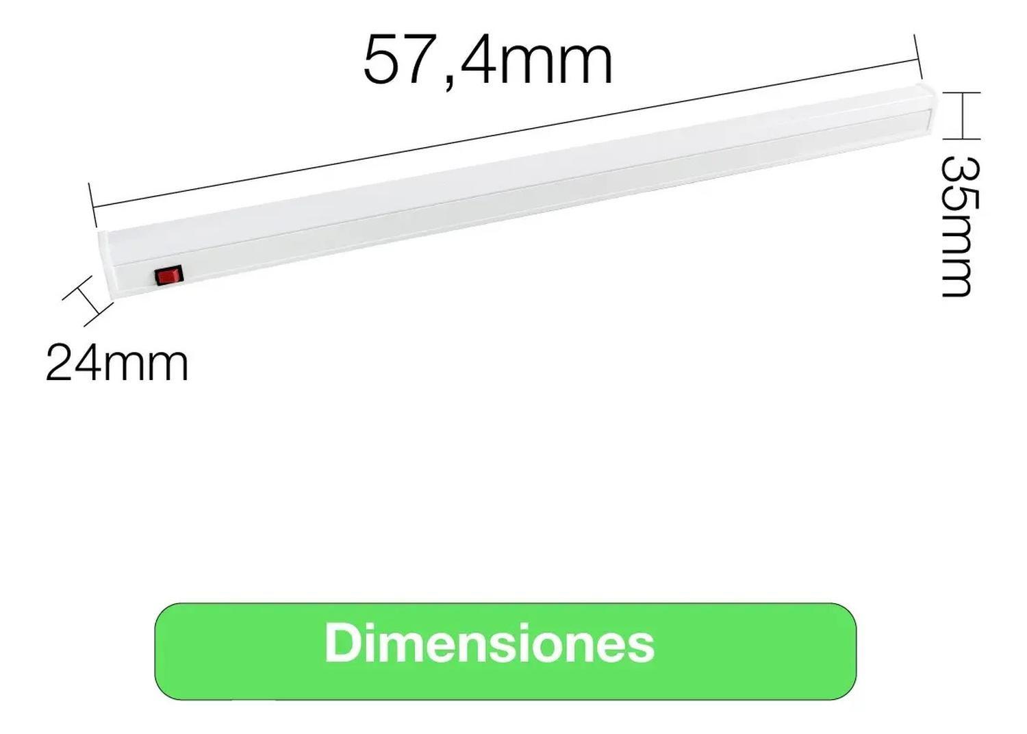 Canoa Regleta Led 9w T5 60cm Interruptor On/off 6500k-5