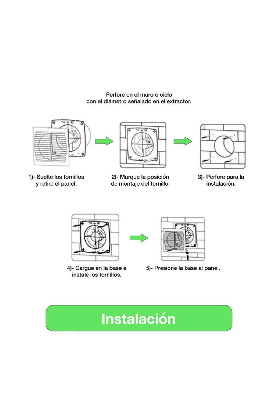 Extractor De Aire 4 Pulgadas Drl Cuadrado Baño Cocina Sec Blanco-6