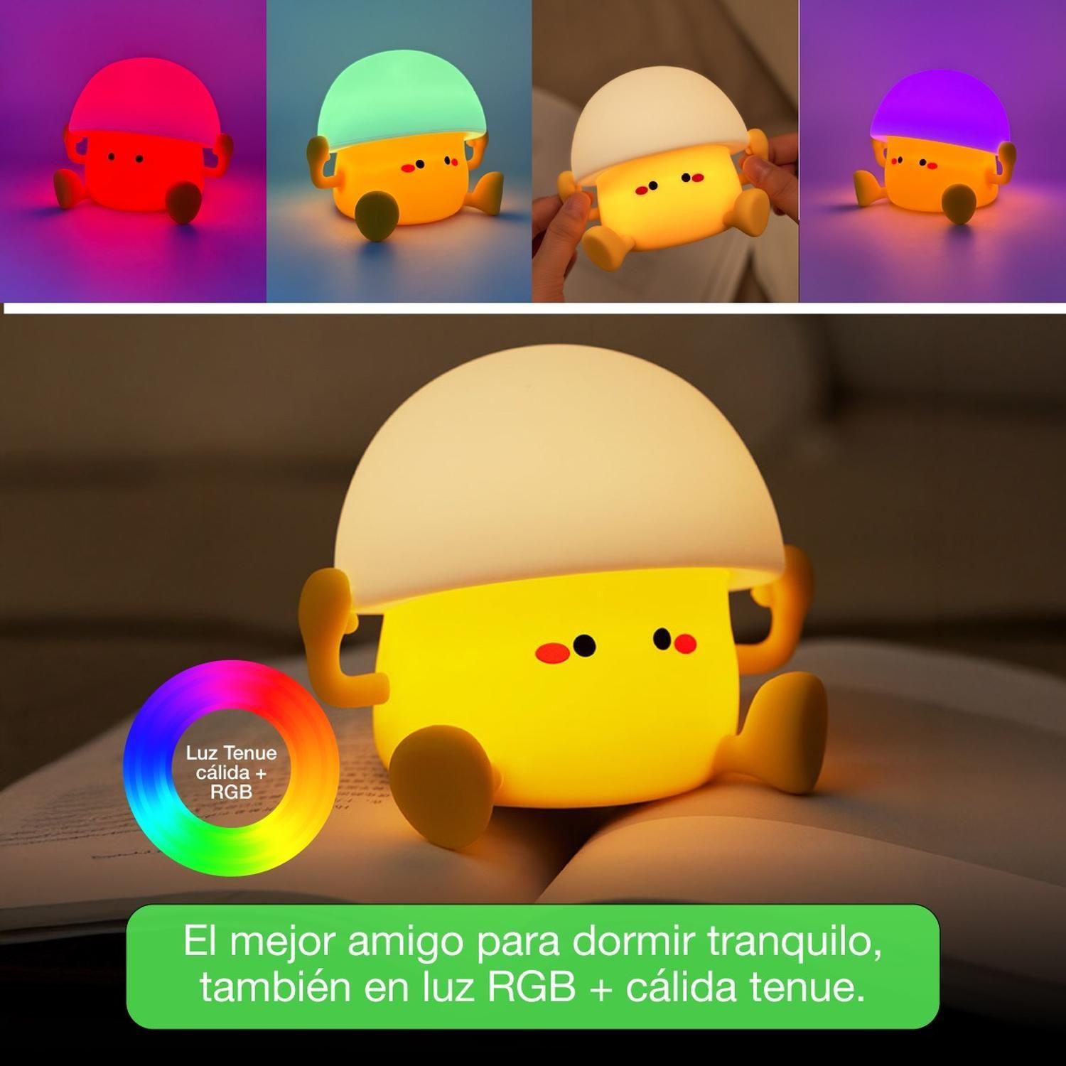 Lámpara Led Recargable Espanta Cuco Para Bebé Niños Rgb Usb  Cerdita Pato-4