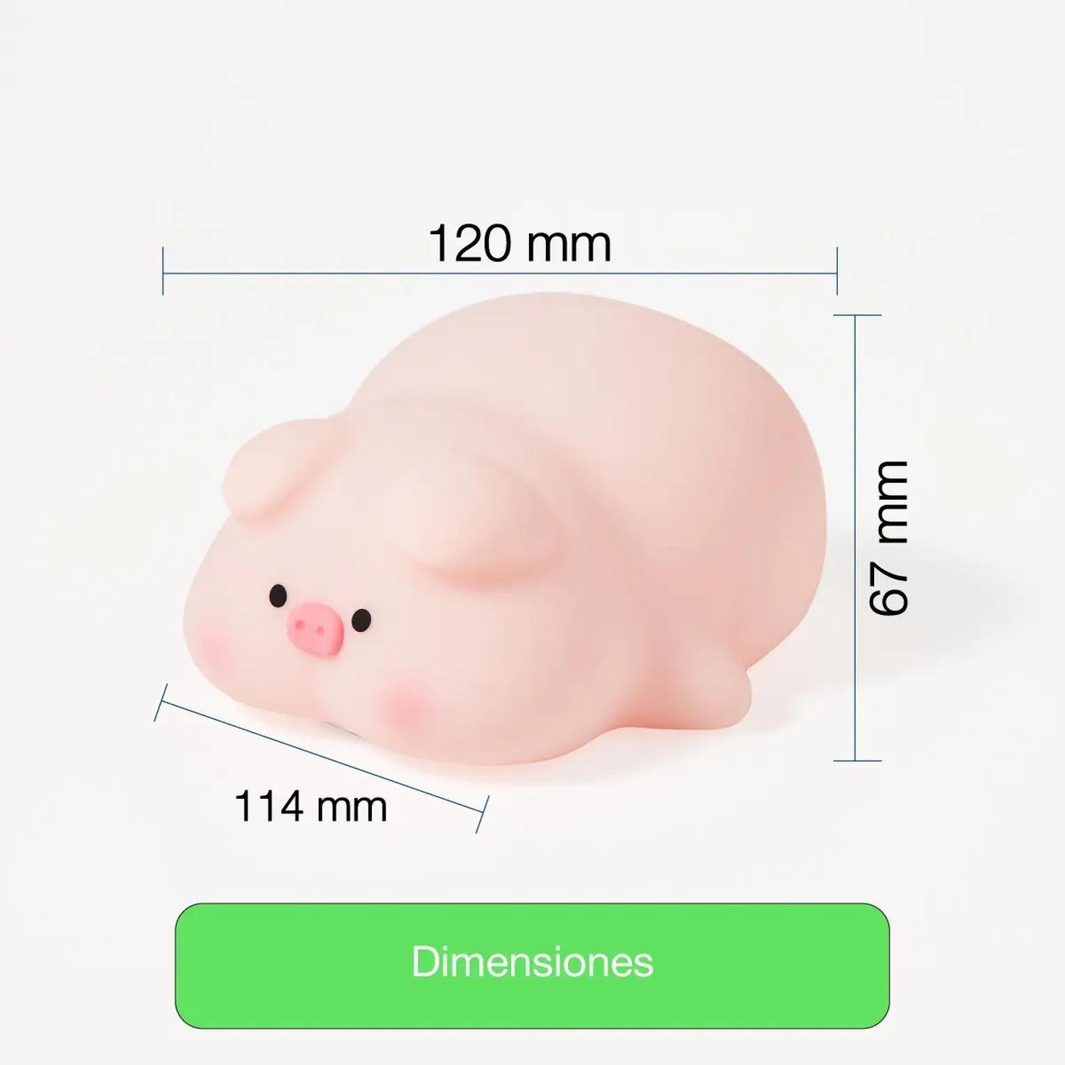 Lámpara Led Recargable Espanta Cuco Para Bebé Niños Rgb Usb  Cerdita Pato-6