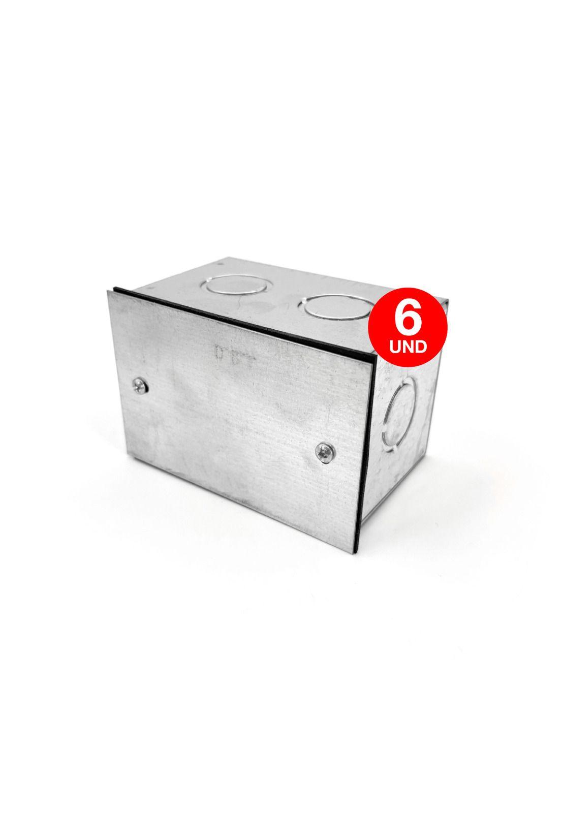Pack 6 Caja Estanca Metálica C/sello Galvanizada 100x65x65mm Galvanizada-6