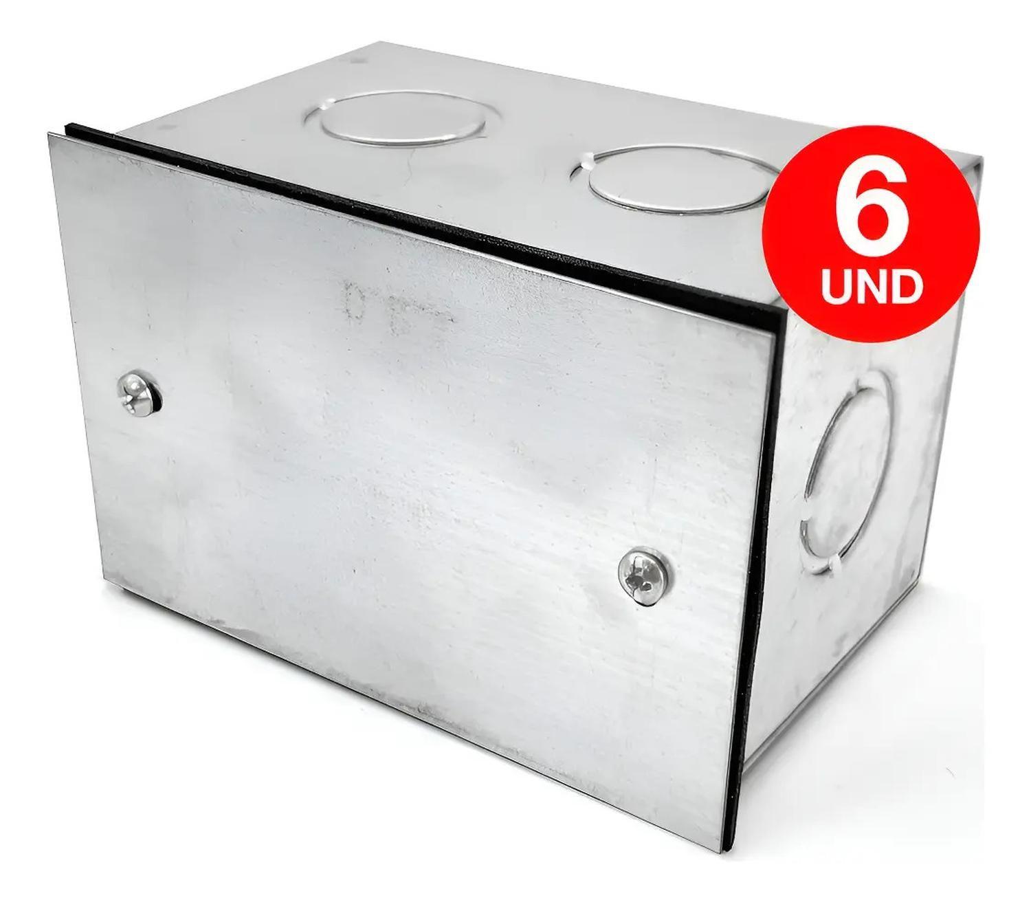 Pack 6 Caja Estanca Metálica C/sello Galvanizada 100x65x65mm Galvanizada-1