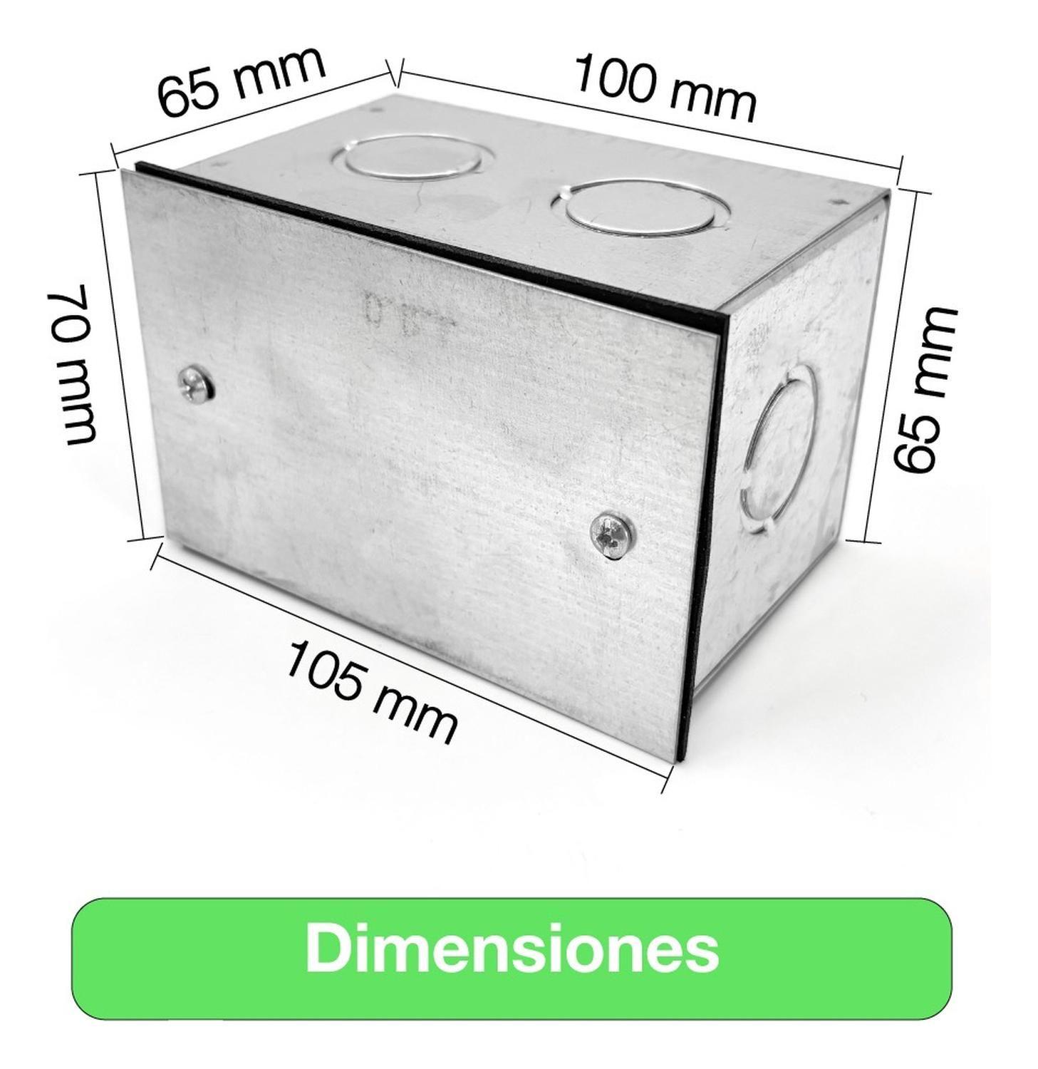 Pack 6 Caja Estanca Metálica C/sello Galvanizada 100x65x65mm Galvanizada-7