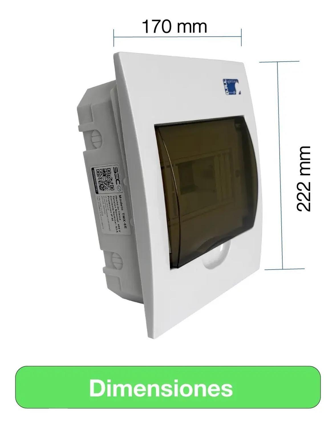 Tablero Eléctrico Embutido Drl 6 Modulos Tapa Clara Sec-6