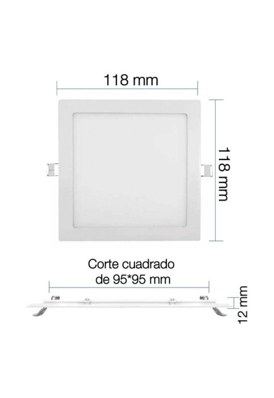 Panel Led Foco Plafón Empotrado Cuadrado 6w 12cm Luz Fría Blanco-2