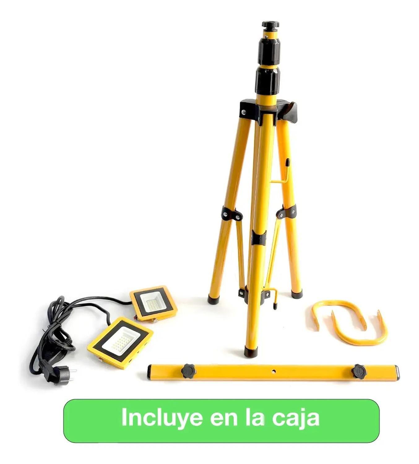 Proyector Led Con Trípode 2x20w Ip65 Luz Fría Certificado Amarillo Blanco Frío-2