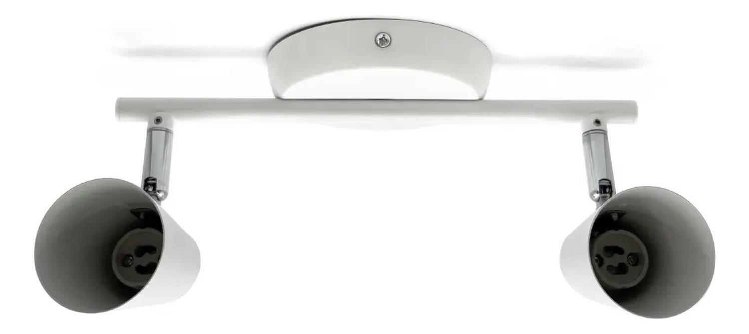 Foco Apliqué Led 2x4w Luz Cálida Blanco Metal (con Gu10) Blanca-2