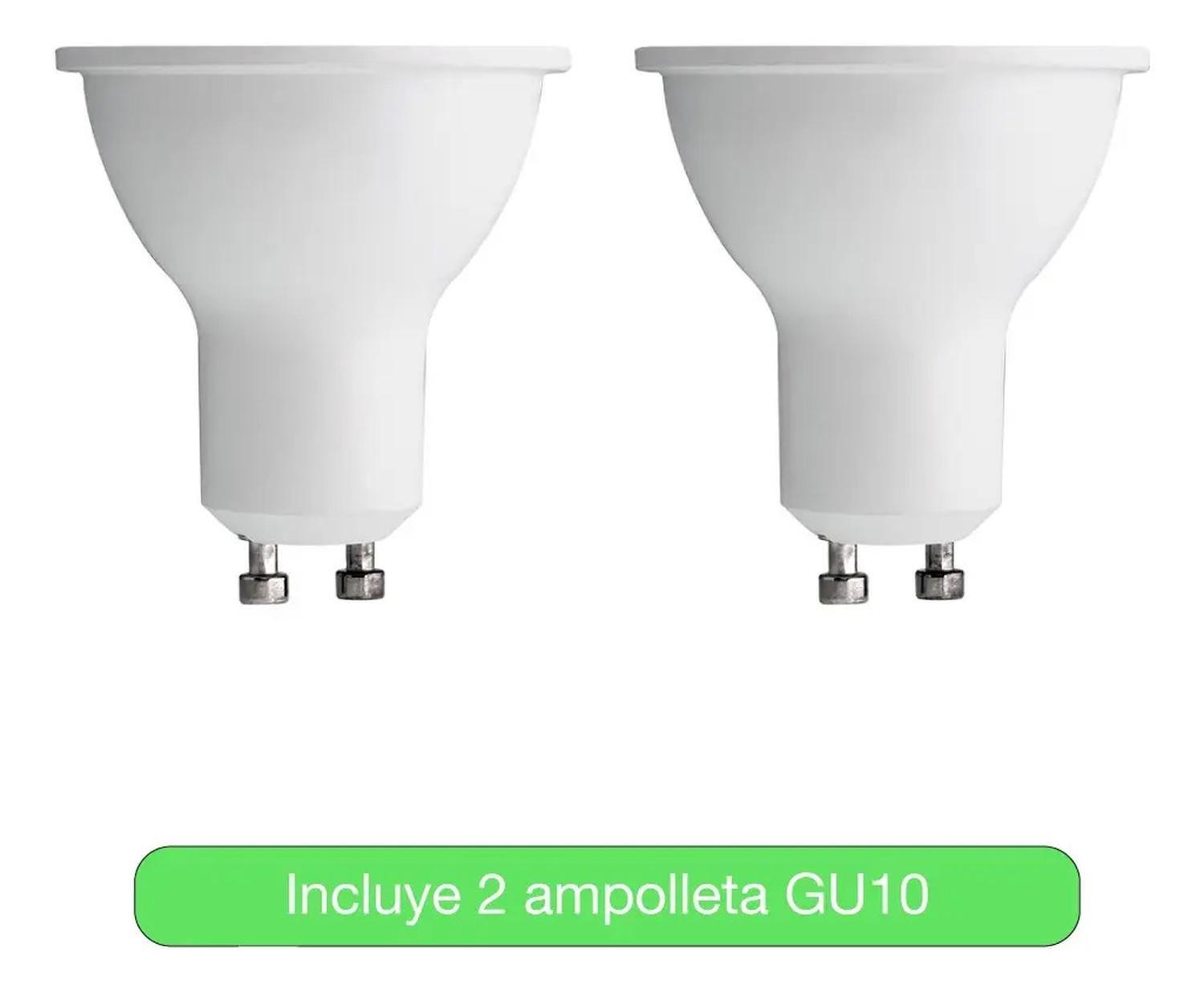 Foco Apliqué Led 2x4w Luz Cálida Blanco Metal (con Gu10) Blanca-5