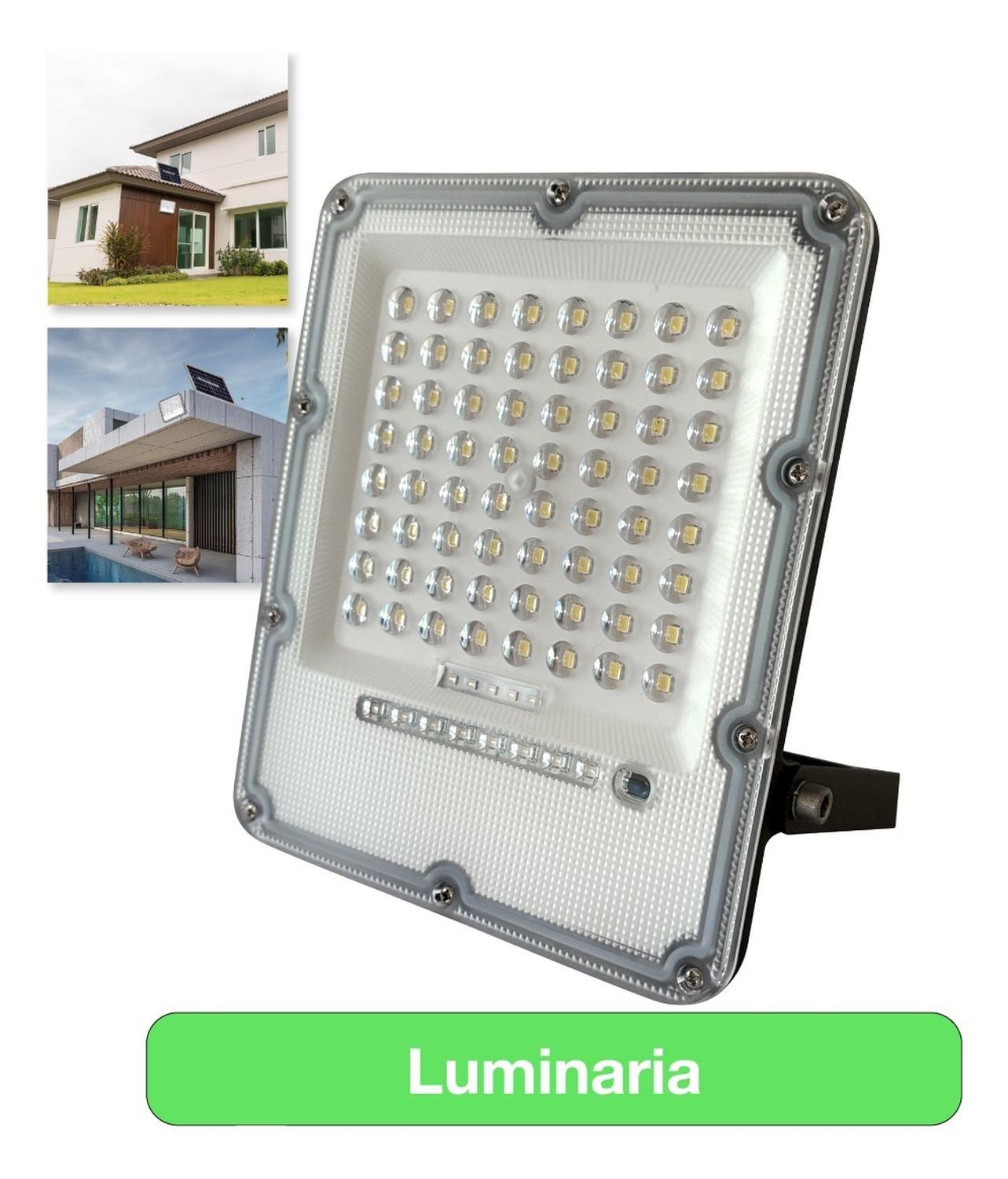Foco Proyector Solar Led Exterior Itd 150w Luz Fría Ip65 Negro Blanco Frío-2