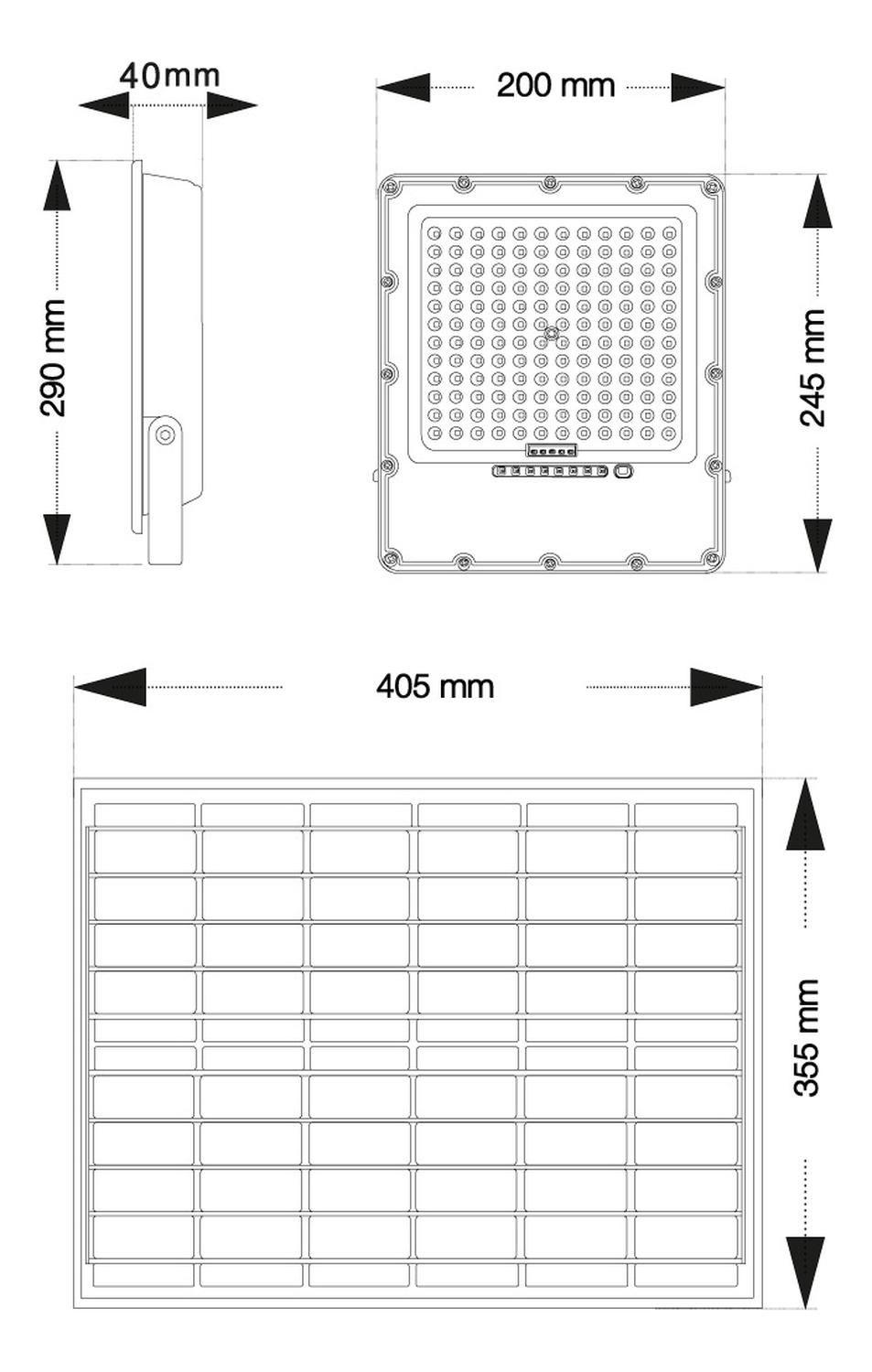 Foco Proyector Solar Led Exterior Itd 150w Luz Fría Ip65 Negro Blanco Frío-8