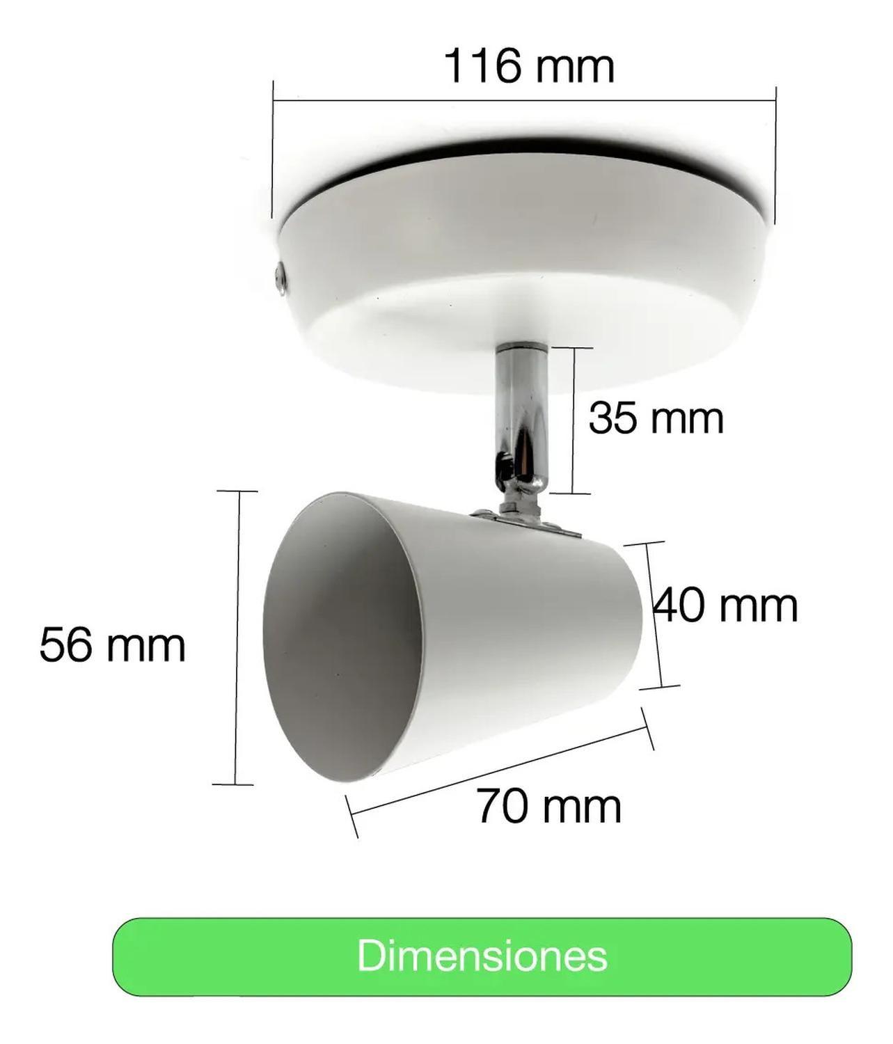 Foco Apliqué Led Cielo Blanco Metal Orientable (sin Gu10) Blanco-3