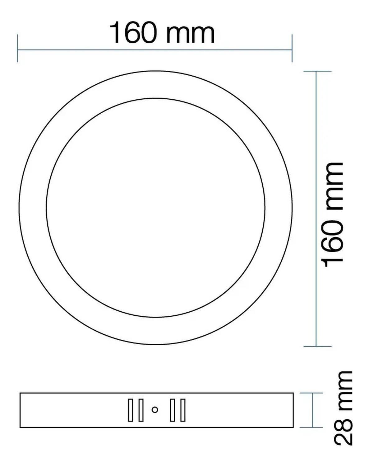 Panel Led Foco Plafón Sobrepuesto Redondo 12w 16cm Cálida Blanco-2