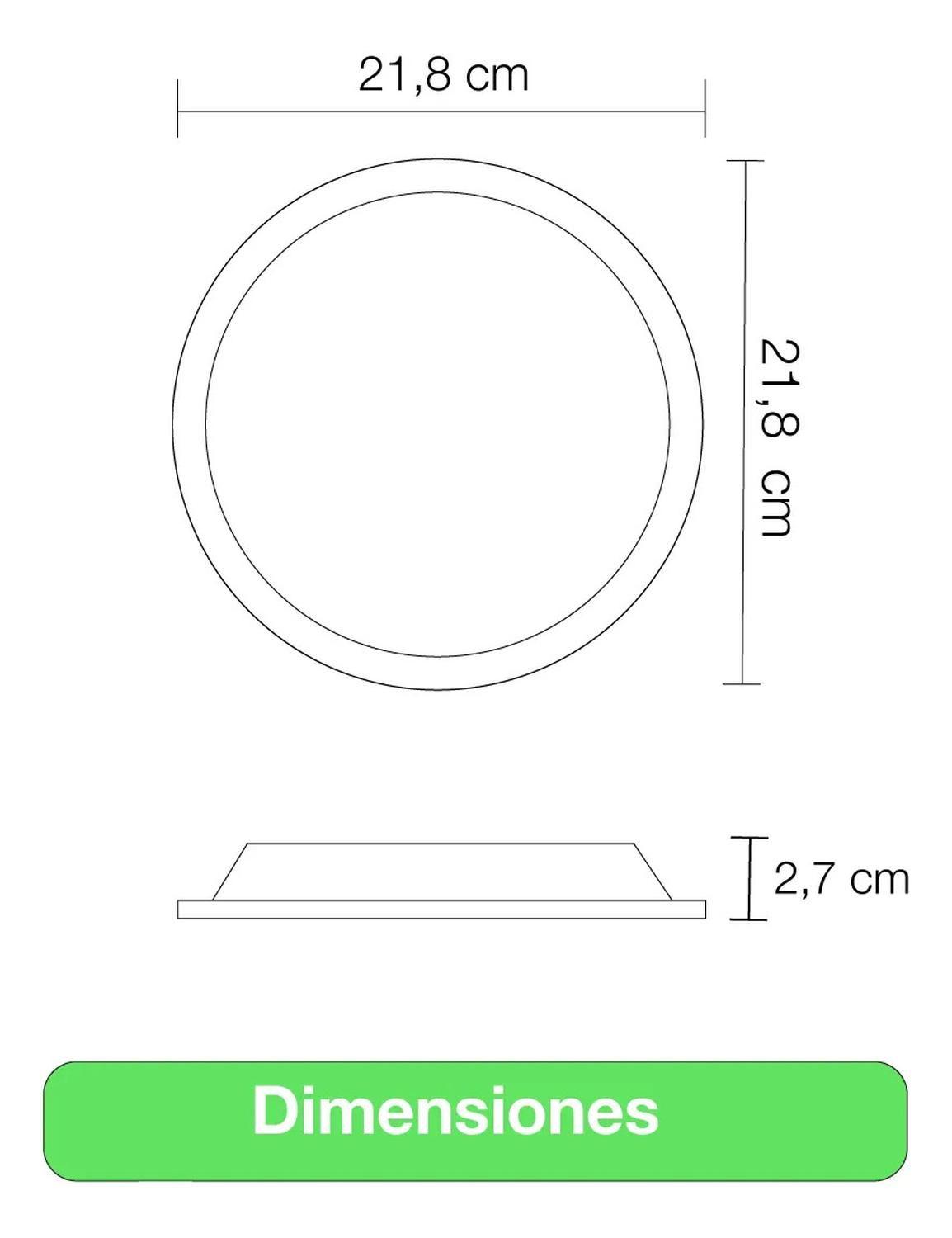 Panel Led Foco Plafón Backlite Emb Redondo 18w 4500k Blanco-5