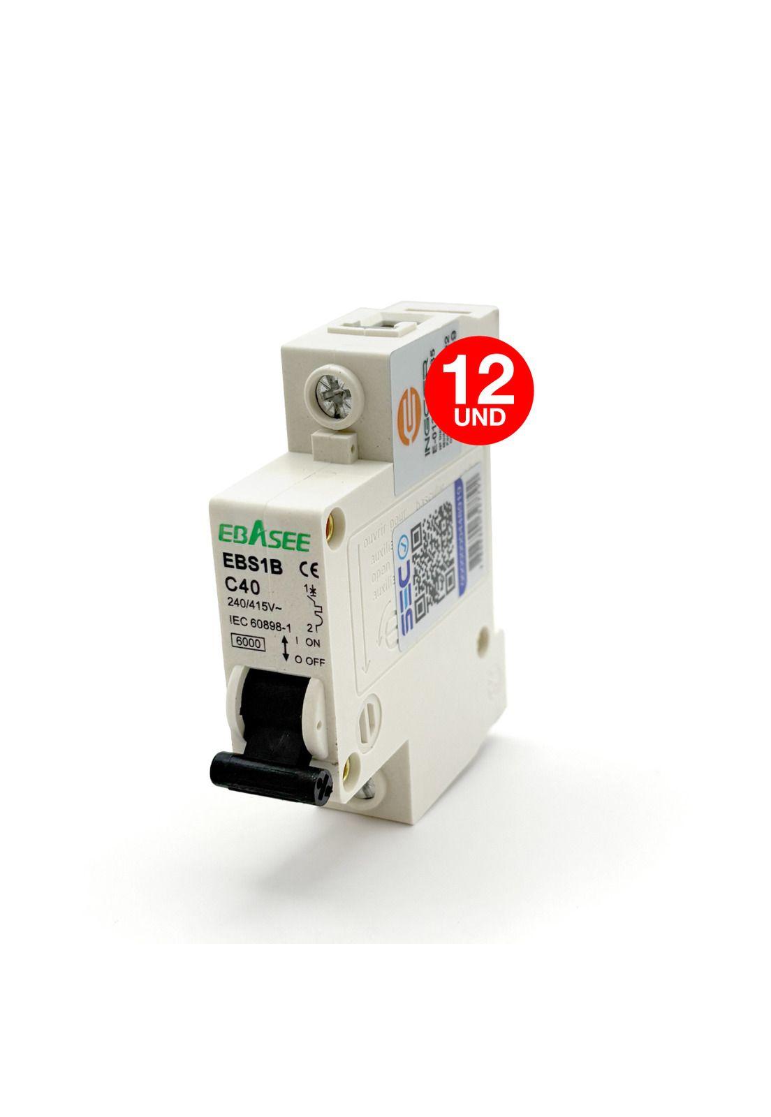 Pack 12 Interruptor Automático Ebasee 1x 40a Curva C 6ka Sec-8
