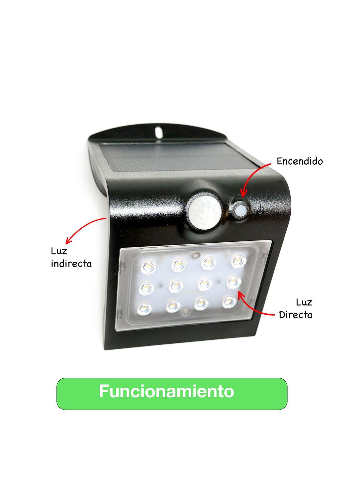 Foco Aplique Solar Muro Exterior 1,5w 220lm Ip65 Cálida 8h Negro-3