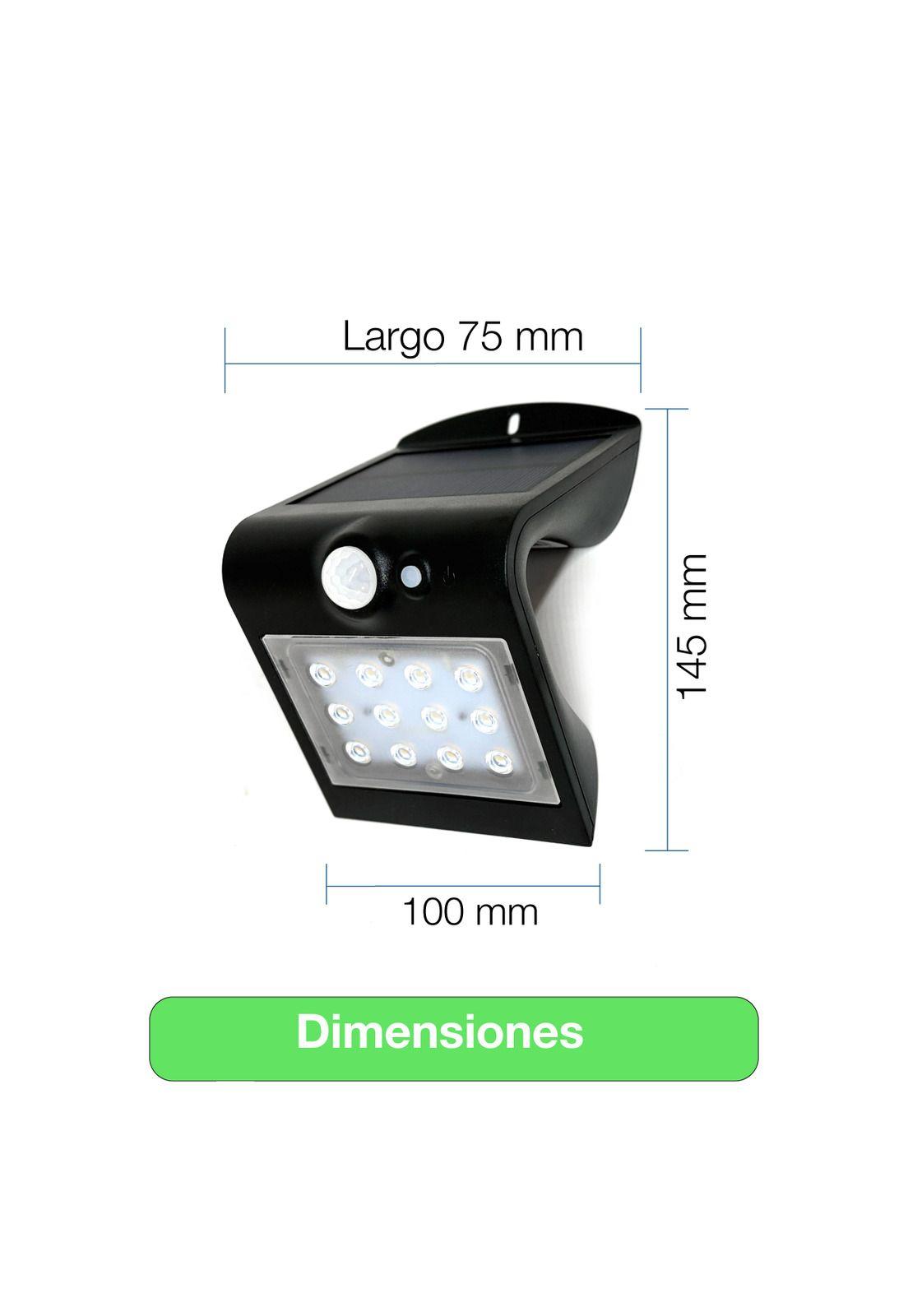 Foco Aplique Solar Muro Exterior 1,5w 220lm Ip65 Cálida 8h Negro-5