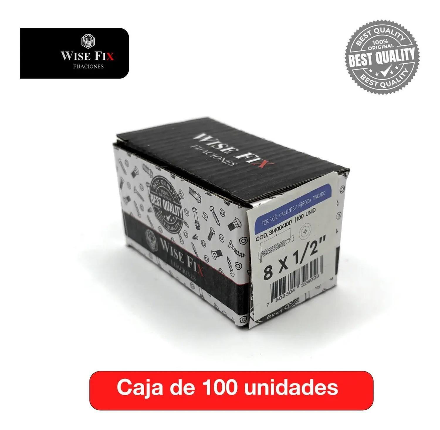 Tornillo Cabeza Lenteja Wisefix Punta Broca 8x1/2 Zinc 100u-2
