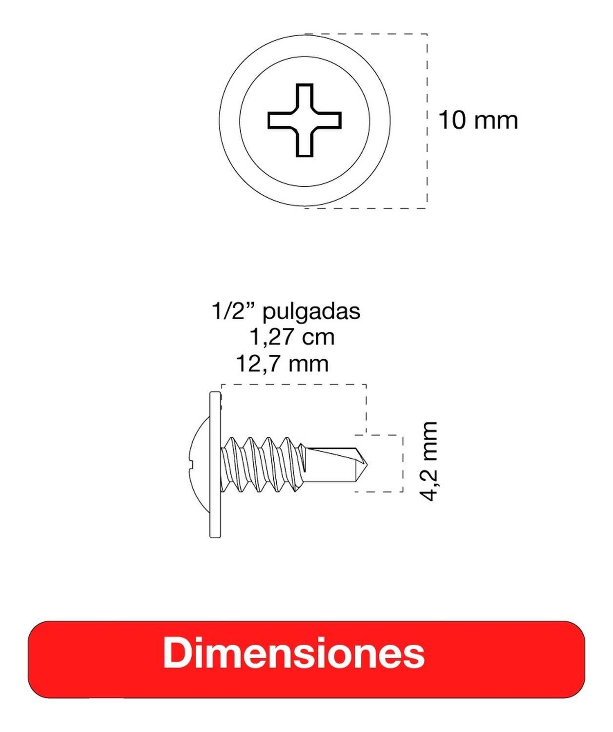 Tornillo Cabeza Lenteja Wisefix Punta Broca 8x1/2 Zinc 100u-4