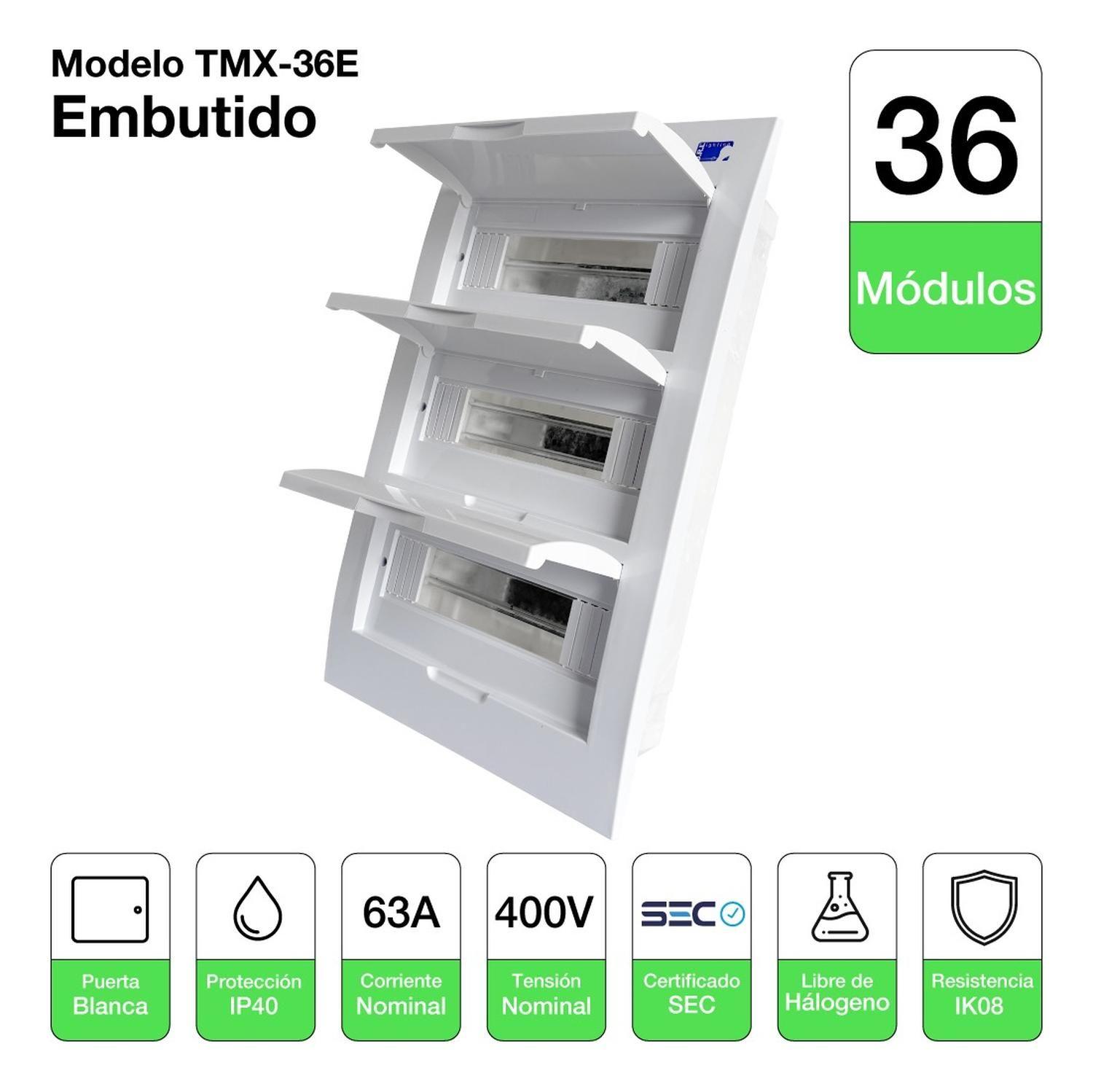 Tablero Eléctrico Embutido Drl 36 Modulos Tapa Blanca Sec-1