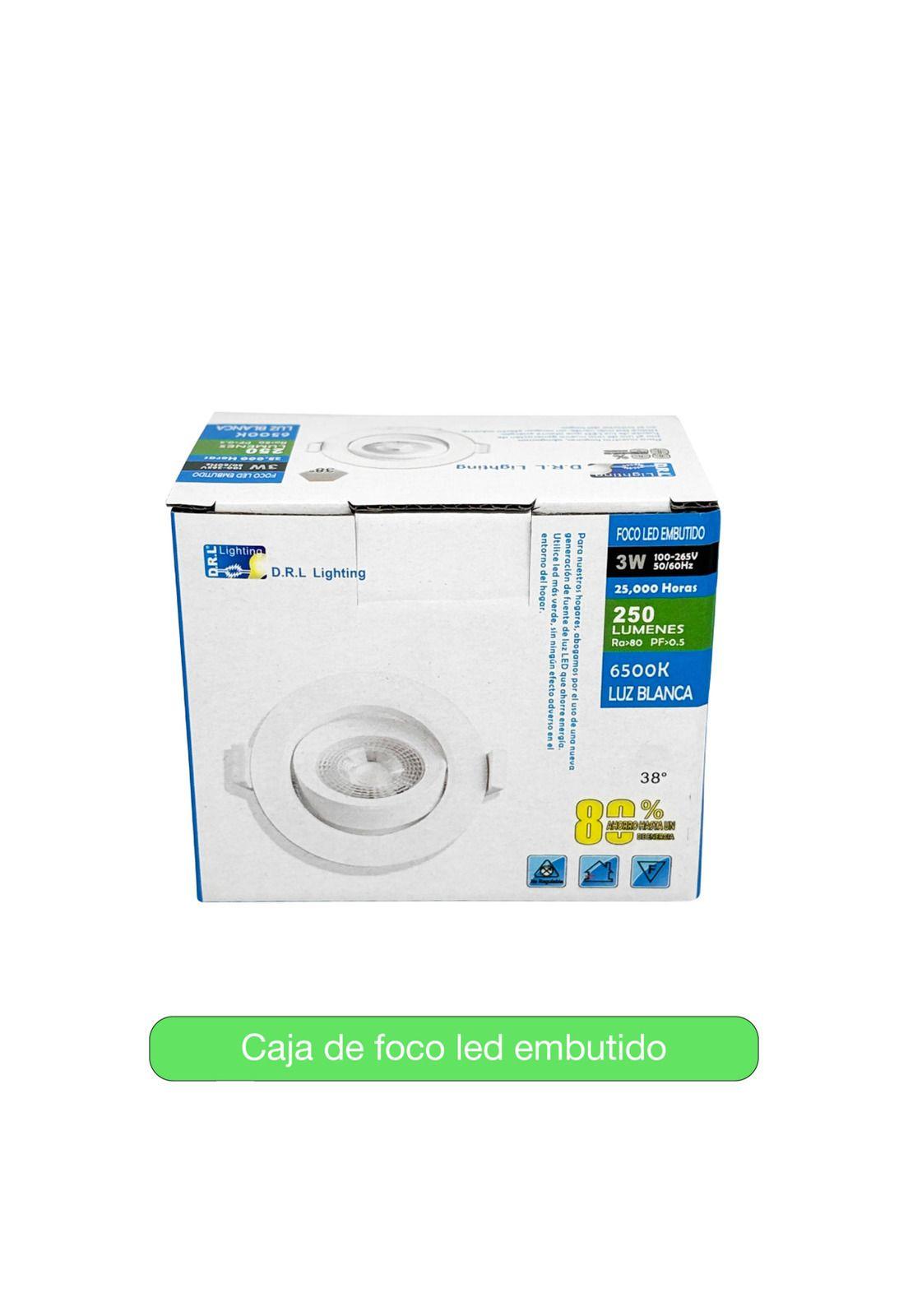 Lampara Foco Orientable Embutido Blanco 3w 250lm 7,5cm Fría Blanco.-3