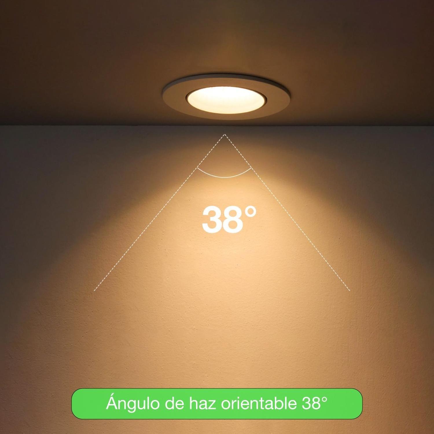 Lampara Foco Orientable Embutido Blanco 3w 250lm 7,5cm Fría Blanco-4