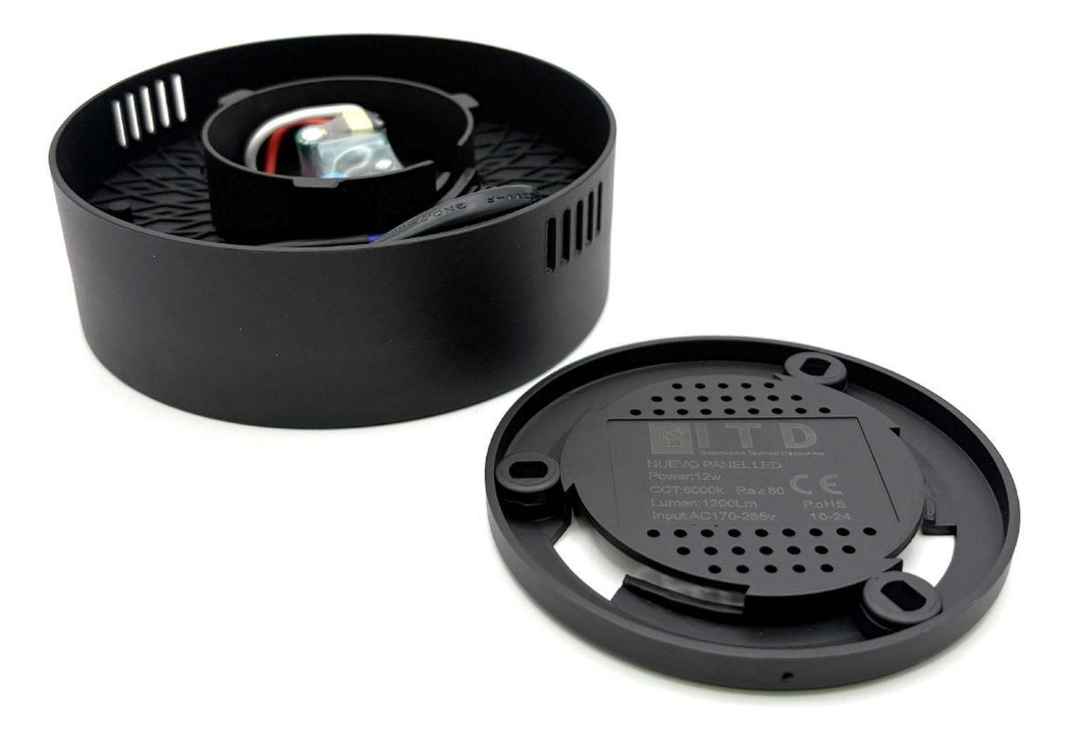 Foco Plafon Panel Led Redondo Sobrepuesto Itd Deco 12w 6000k-4