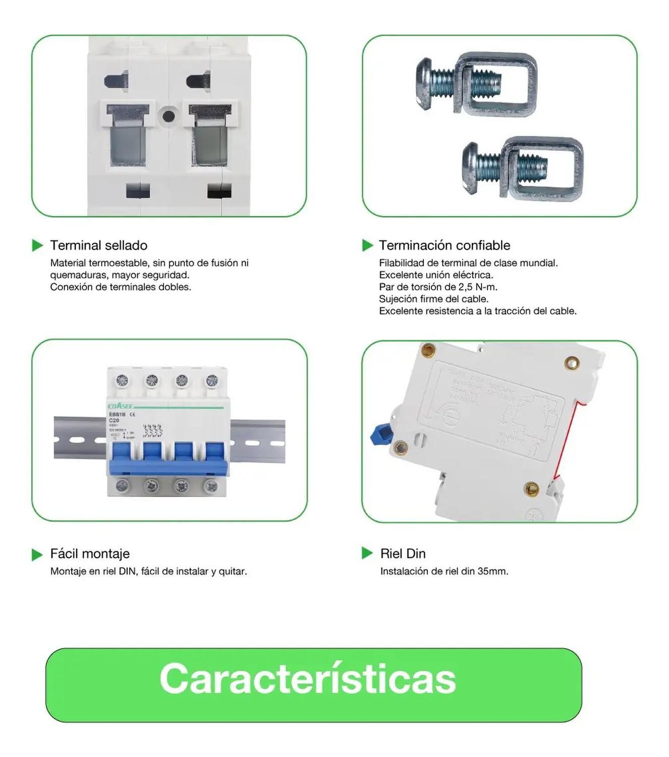 Pack 12 Interruptor Automático Ebasee 1x 20a Curva C 6ka Sec-5