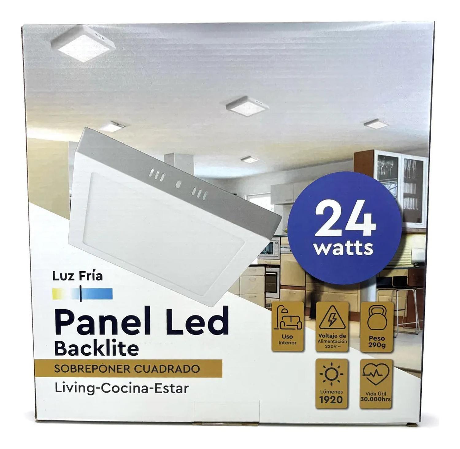 Panel Led Foco Plafón Backlite Sob Cuadrado 24w 6500k Blanco-3