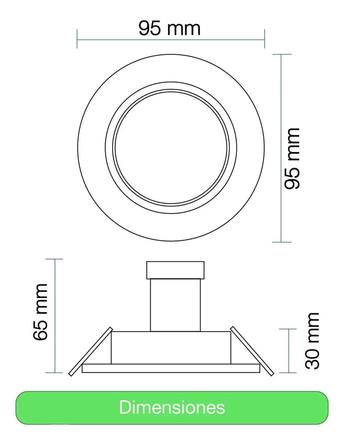 Lampara Foco Orientable Embutido + Base Y Gu10 3w 9cm Neutra-4