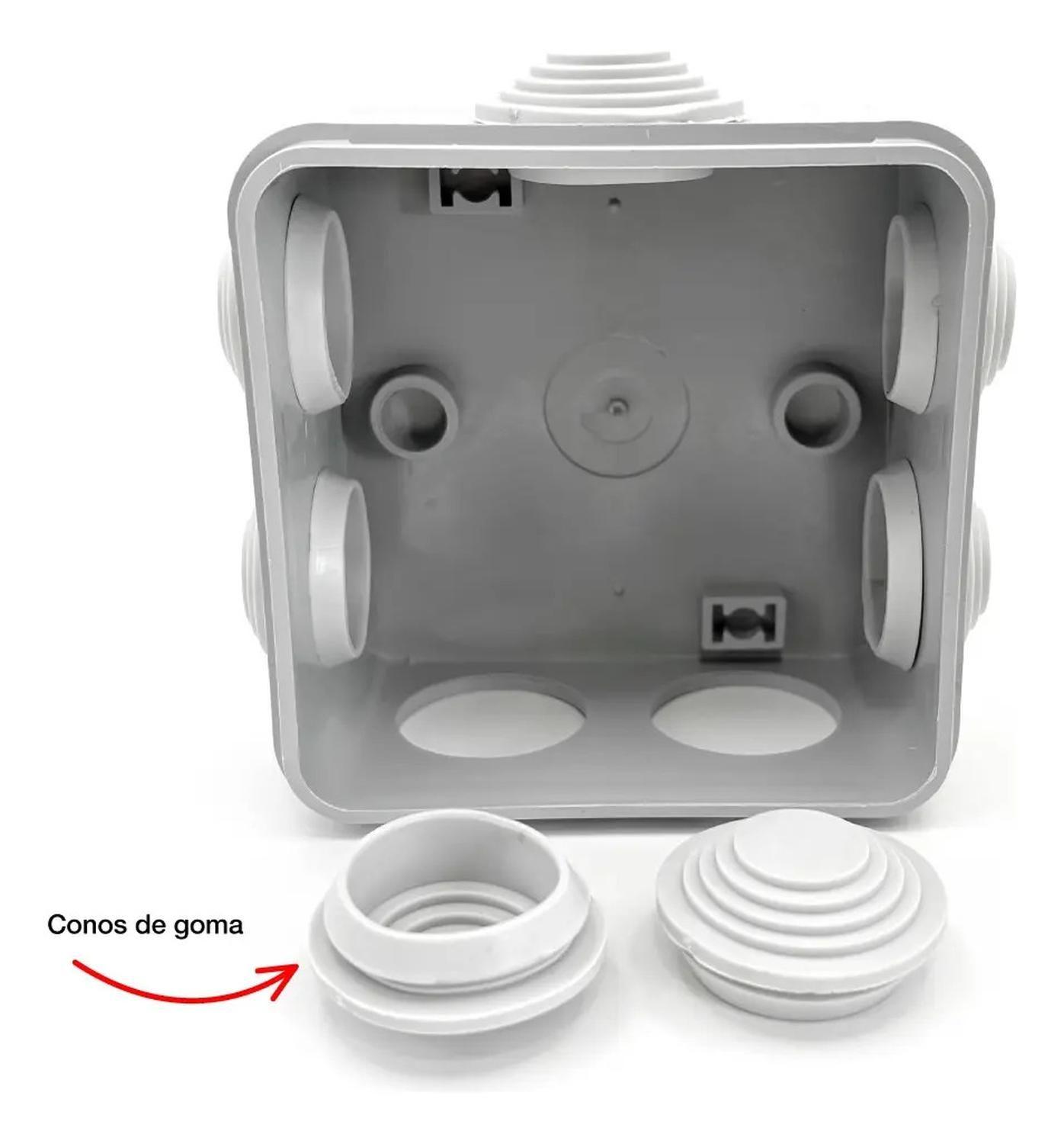 Pack 6 Caja Estanca Derivación Drl Ip40 80x80x50mm Conos Sec Gris-2