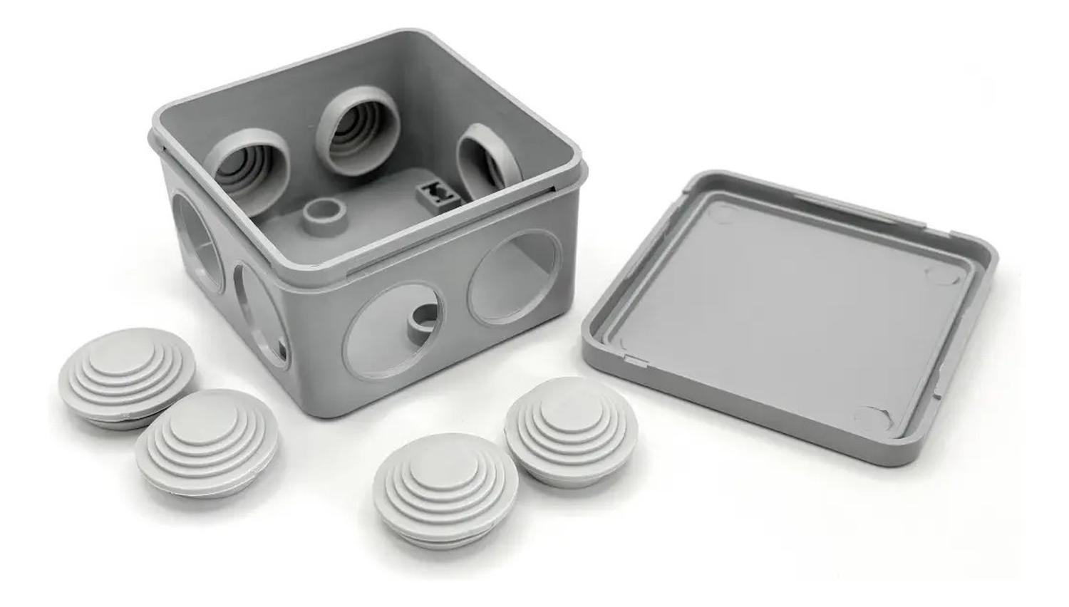 Pack 6 Caja Estanca Derivación Drl Ip40 80x80x50mm Conos Sec Gris-4