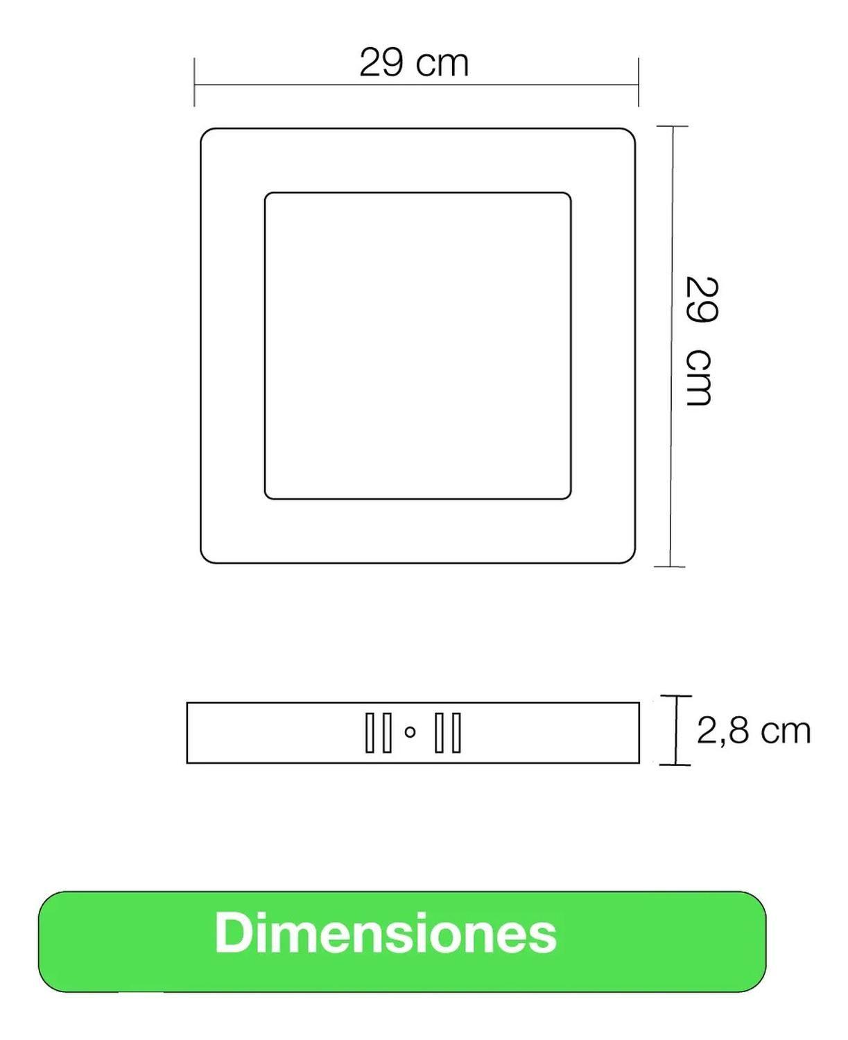 Pack 4 Panel Led Foco Plafón Backlite Sob Cuadrado 24w 4500k Blanco-5