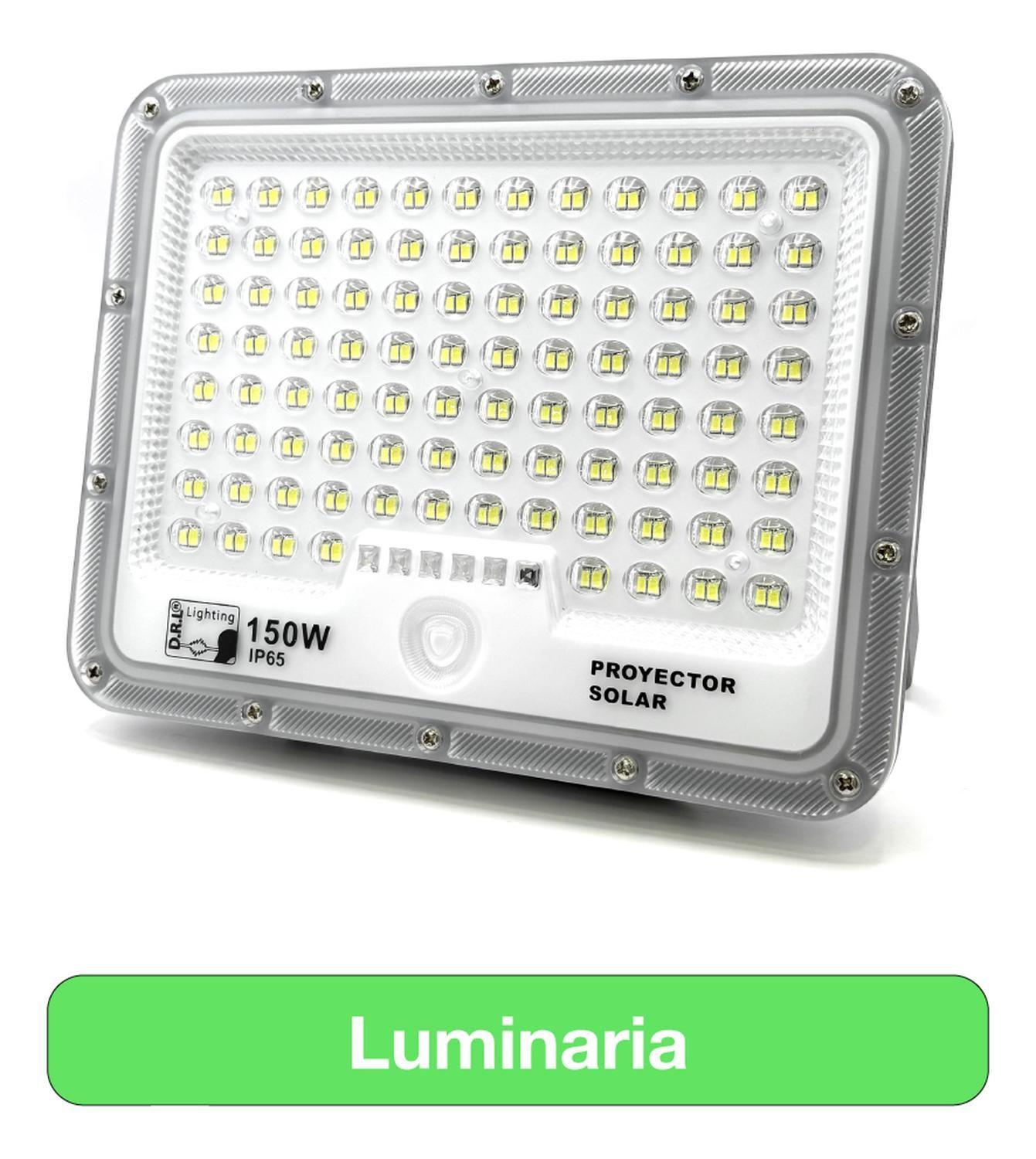 Foco Proyector Solar Led Exterior Itd 150w Fría Ip65 Sensor Gris Blanco Frío-3