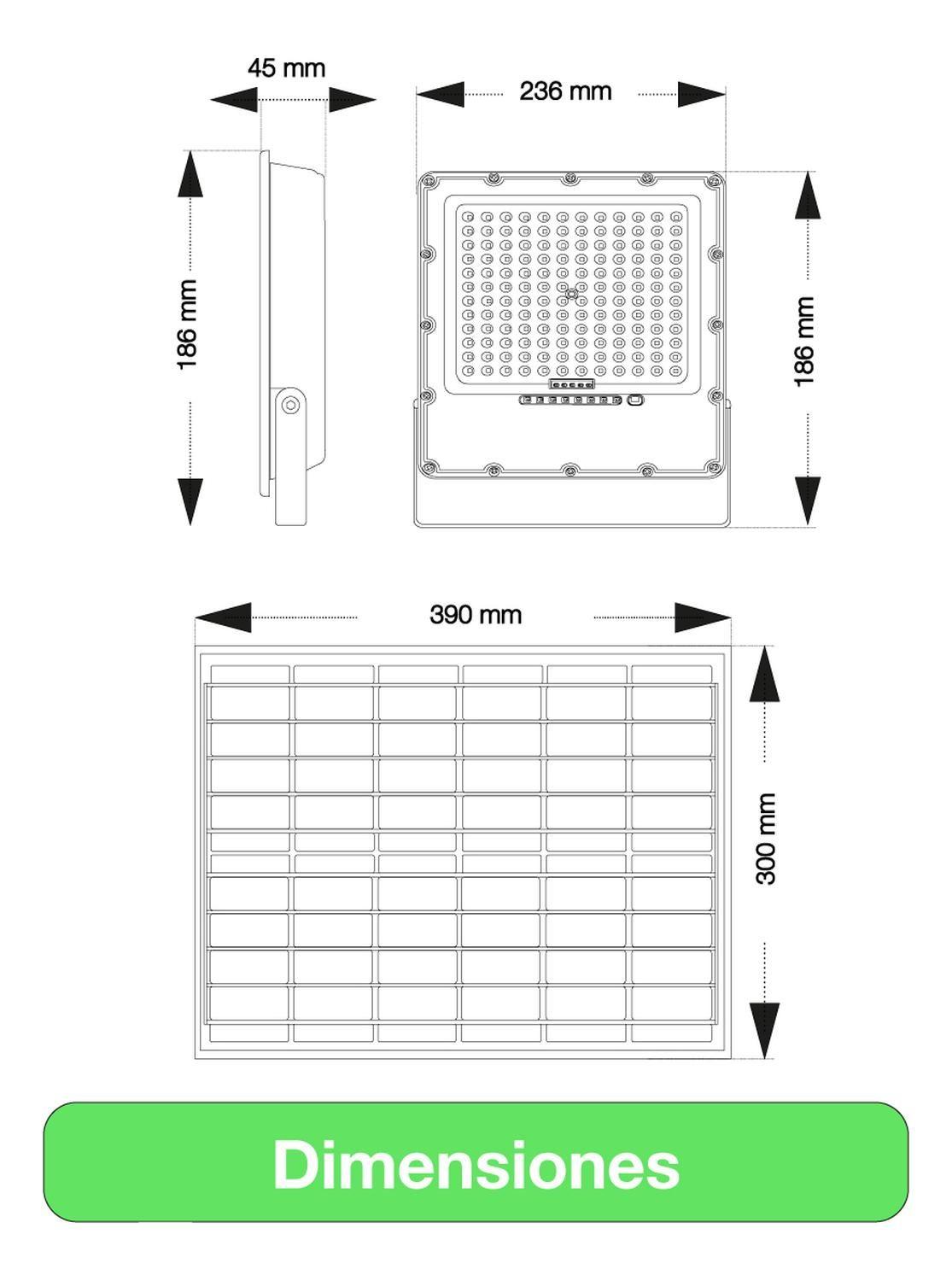Foco Proyector Solar Led Exterior Itd 150w Fría Ip65 Sensor Gris Blanco Frío-6